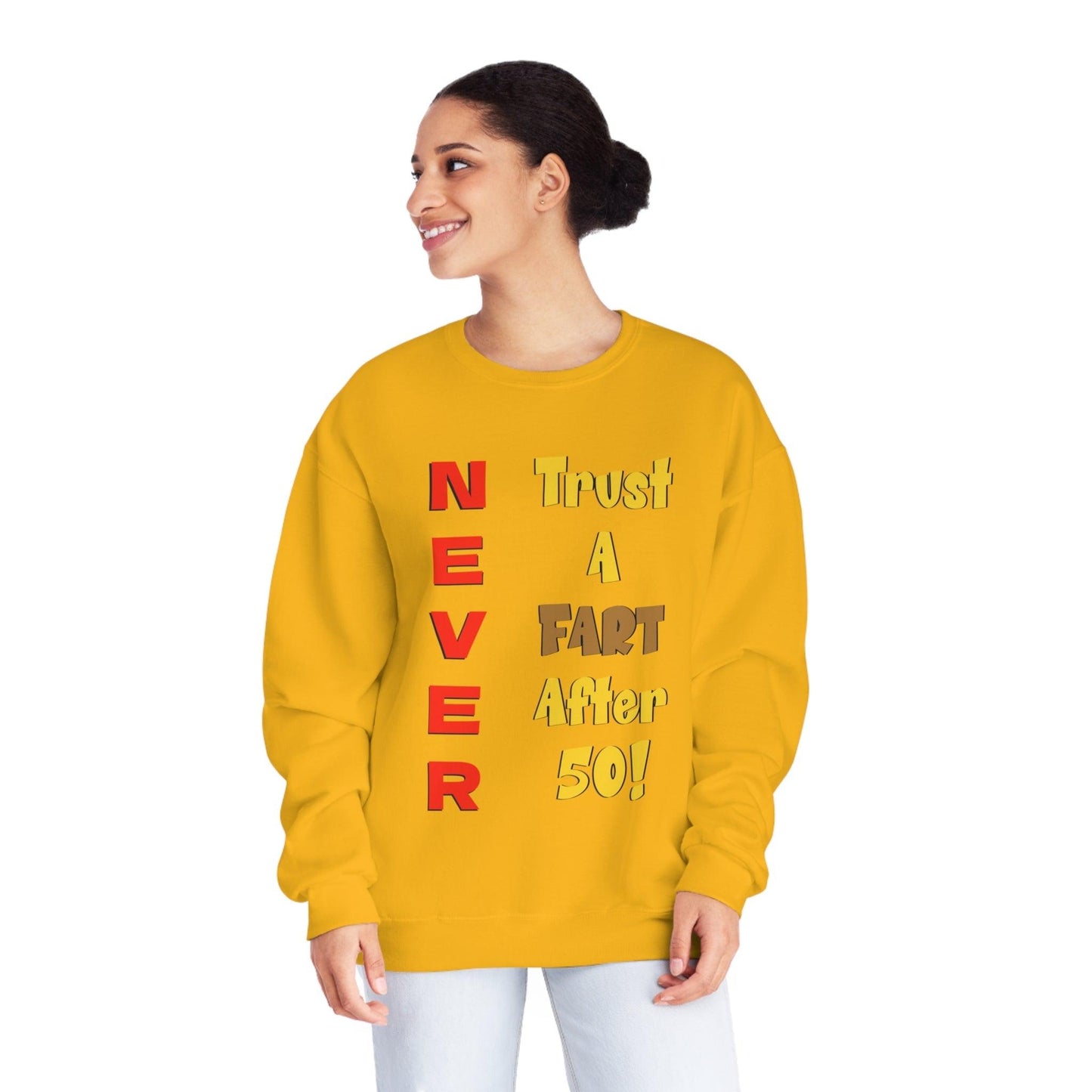 NEVER Trust a Fart After 50! Unisex NuBlend® Crewneck Sweatshirt! - Lizard Vigilante