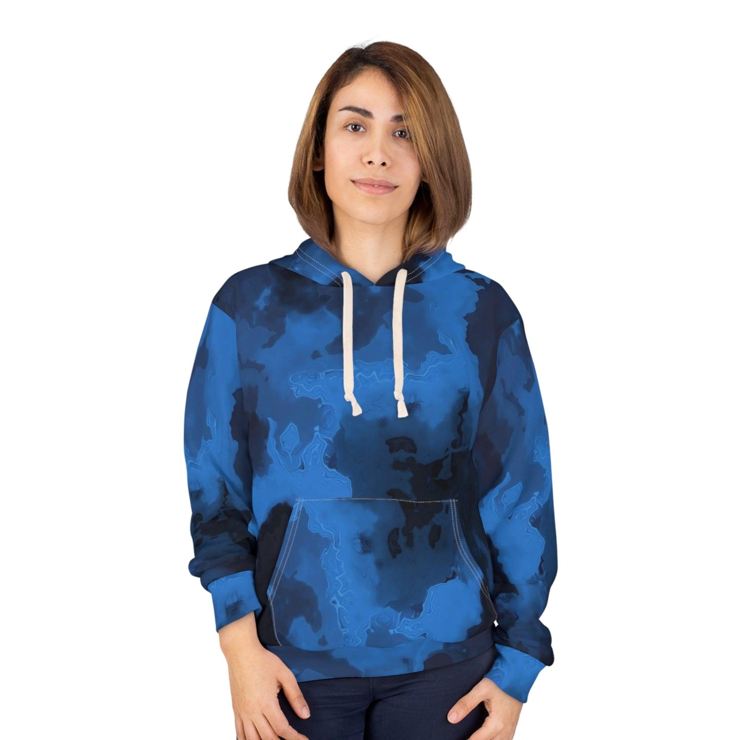 Blue On Black Rock Design Unisex Pullover Hoodie - Lizard Vigilante