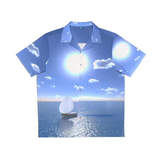 Sailing Into Sunny Bleu Sky Men's Hawaiian Shirt (AOP) - Lizard Vigilante