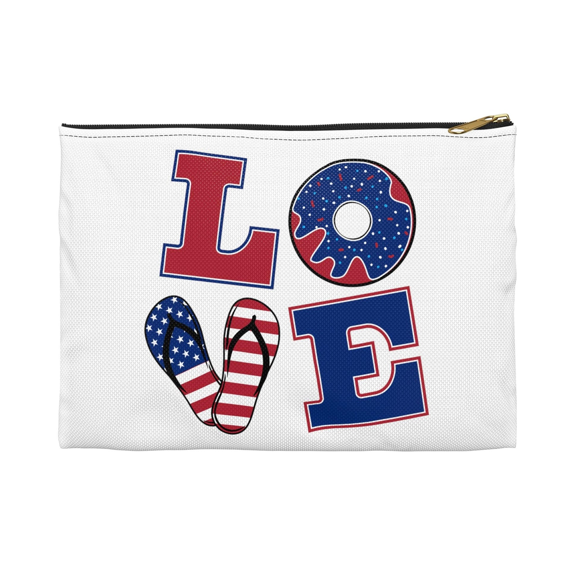 LOVE AMERICA Accessory Pouch 100% Polyester Zipper Assembled in USA - Lizard Vigilante