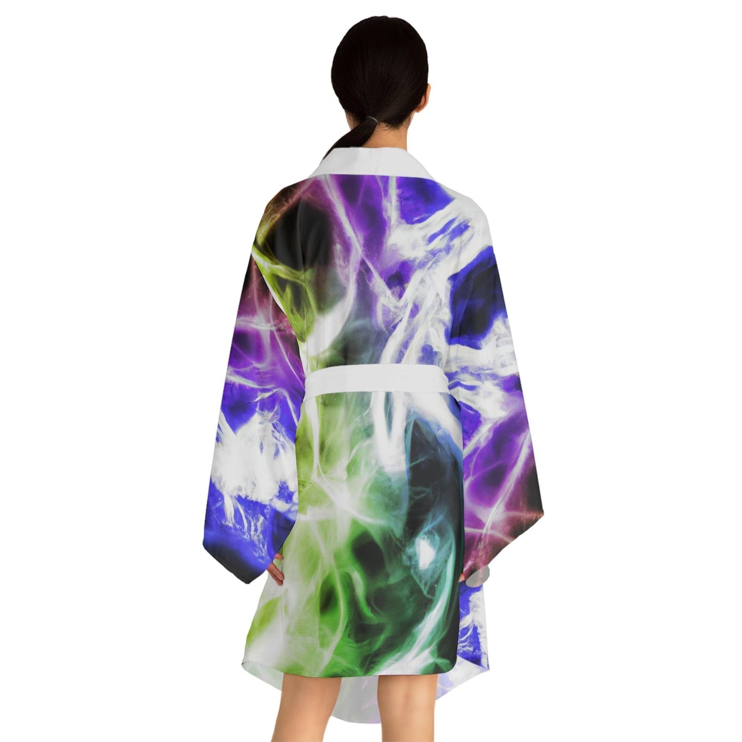 Neon Smoke Shoe Long Sleeve Warm Comfortable Kimono Robe - Lizard Vigilante