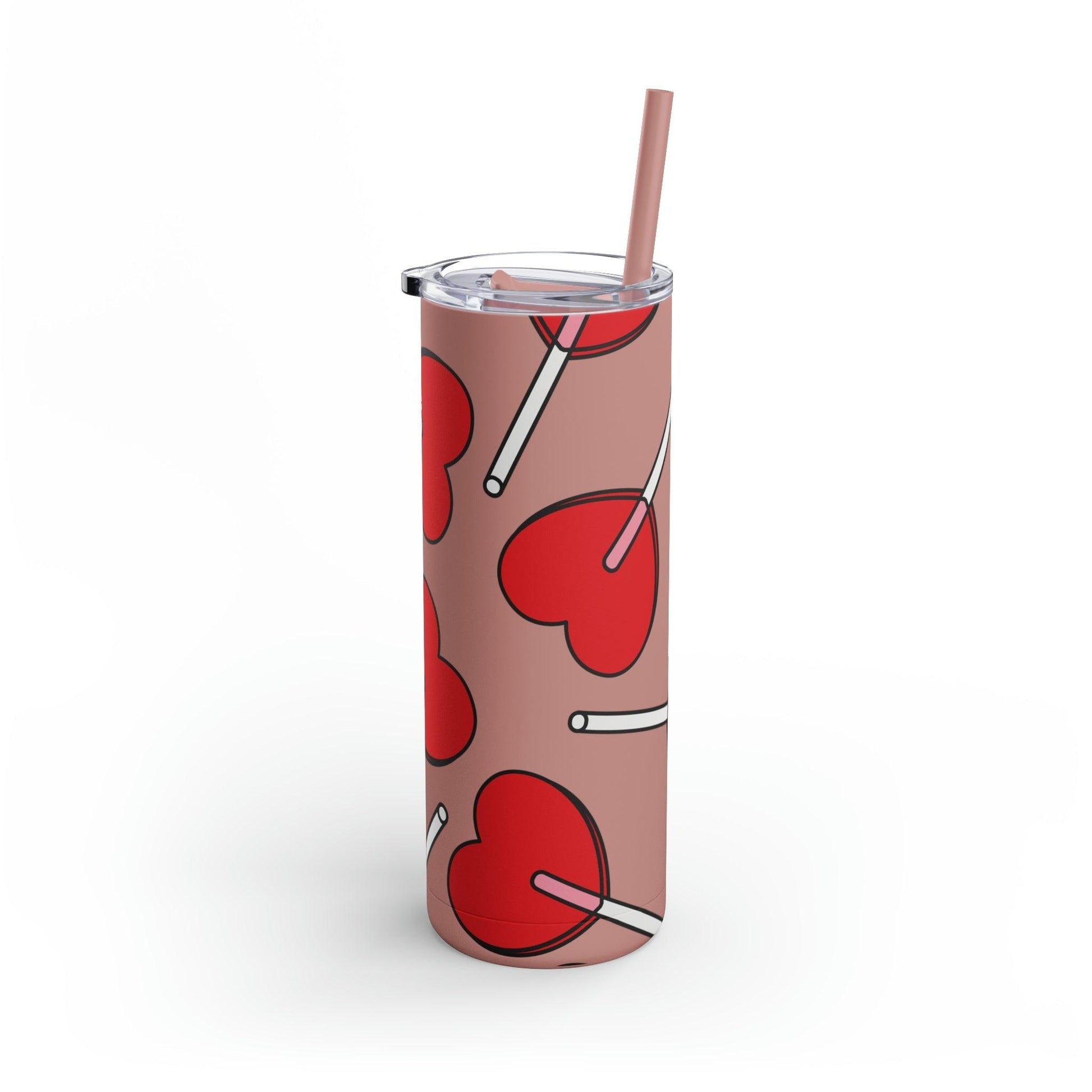 Heart Lollipop Maars Maker Skinny Matte Tumbler, 20oz - Lizard Vigilante