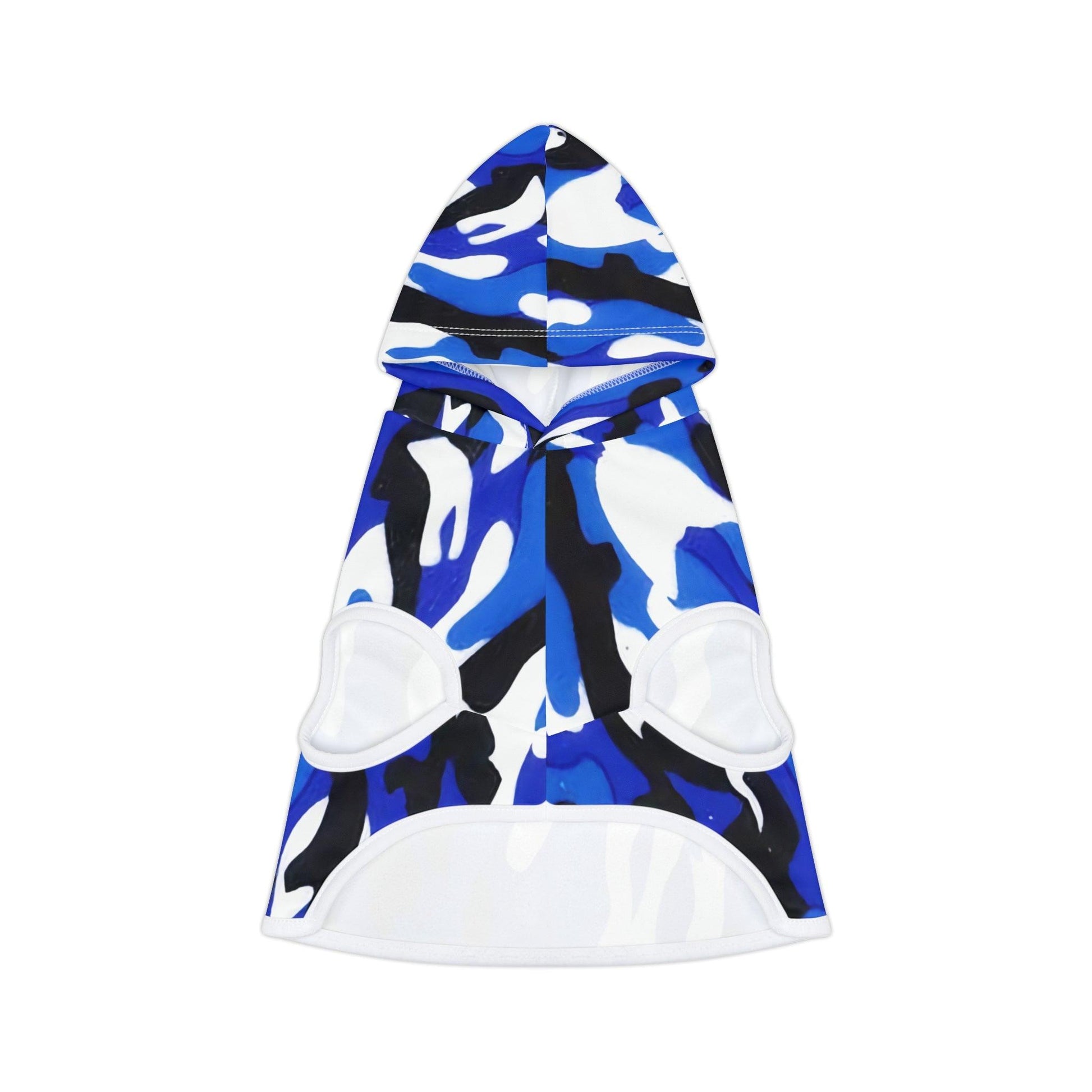 Blue Black White Camo Pet Hoodie - Lizard Vigilante