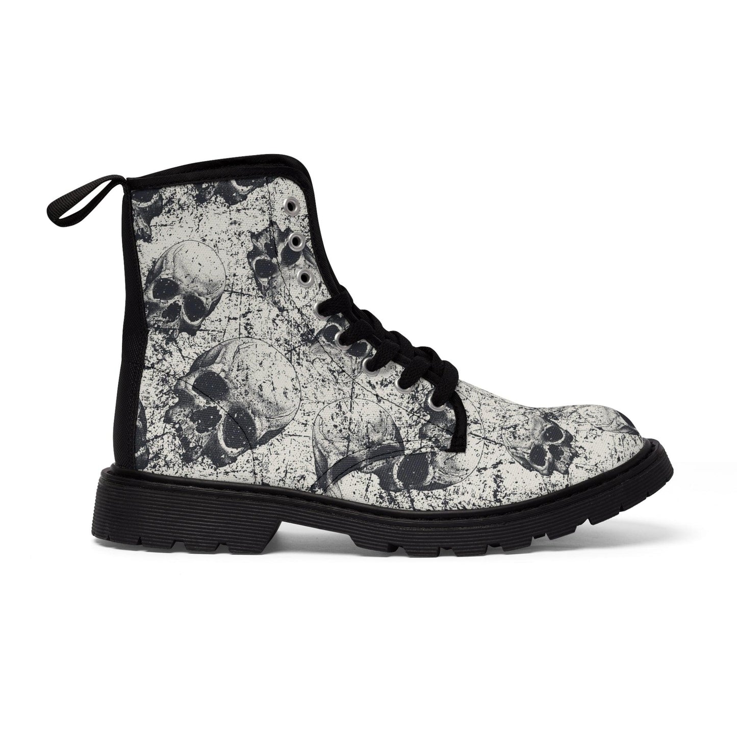 Men's Ancient Skulls Canvas Boots - Premium Shoes from Printify - Just $109.99! Shop now at Lizard Vigilante