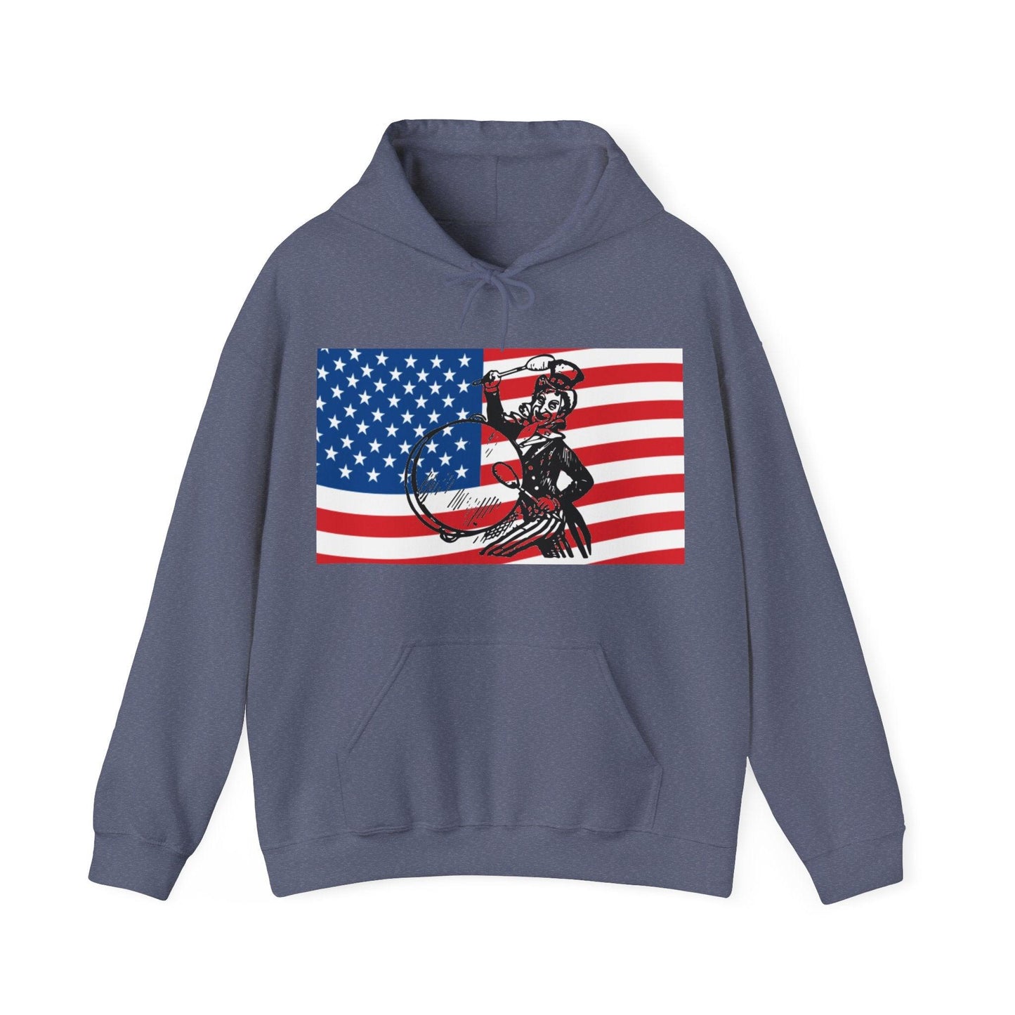 Uncle Sam Drummer American Flag Unisex Heavy Blend™ Hooded Sweatshirt - Lizard Vigilante