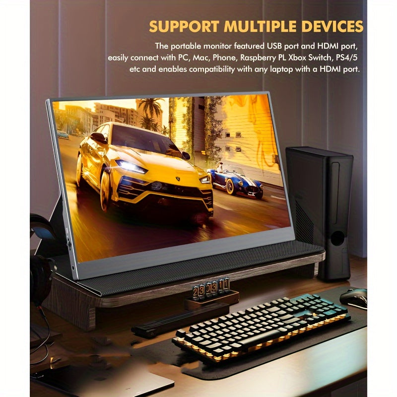 Portable Monitor 15.6'', 1080P FHD Plug&Play Travel Laptop Monitor w/ Smart Cover, USB-C HDR Portable Second Computer Display, Portable Game External Screen for PC Phone Mac Xbox PS4/ 5 Switch - Premium  from Lizard Vigilante - Just $109.99! Shop now at Lizard Vigilante