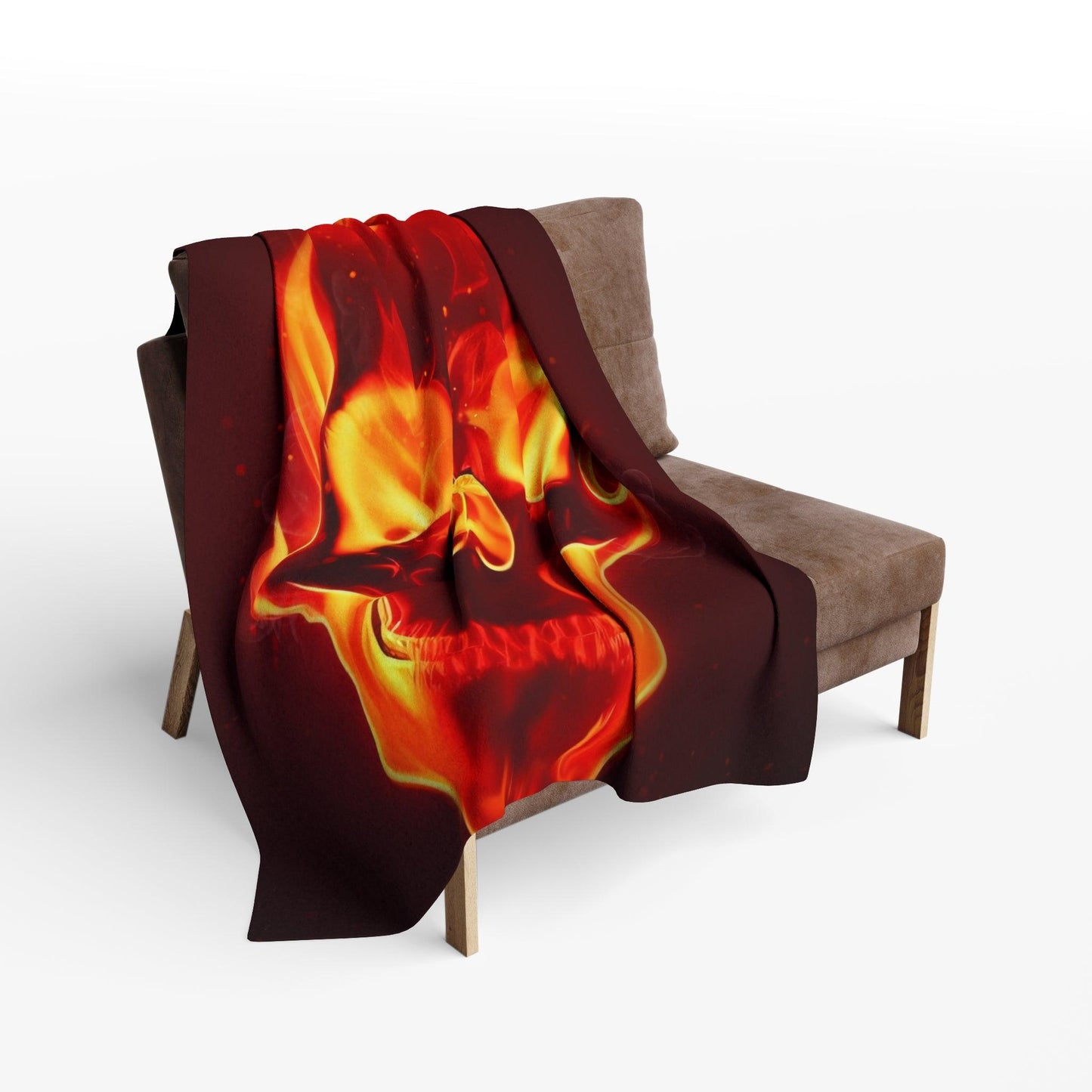 Flaming Head Arctic Fleece Blanket - Lizard Vigilante