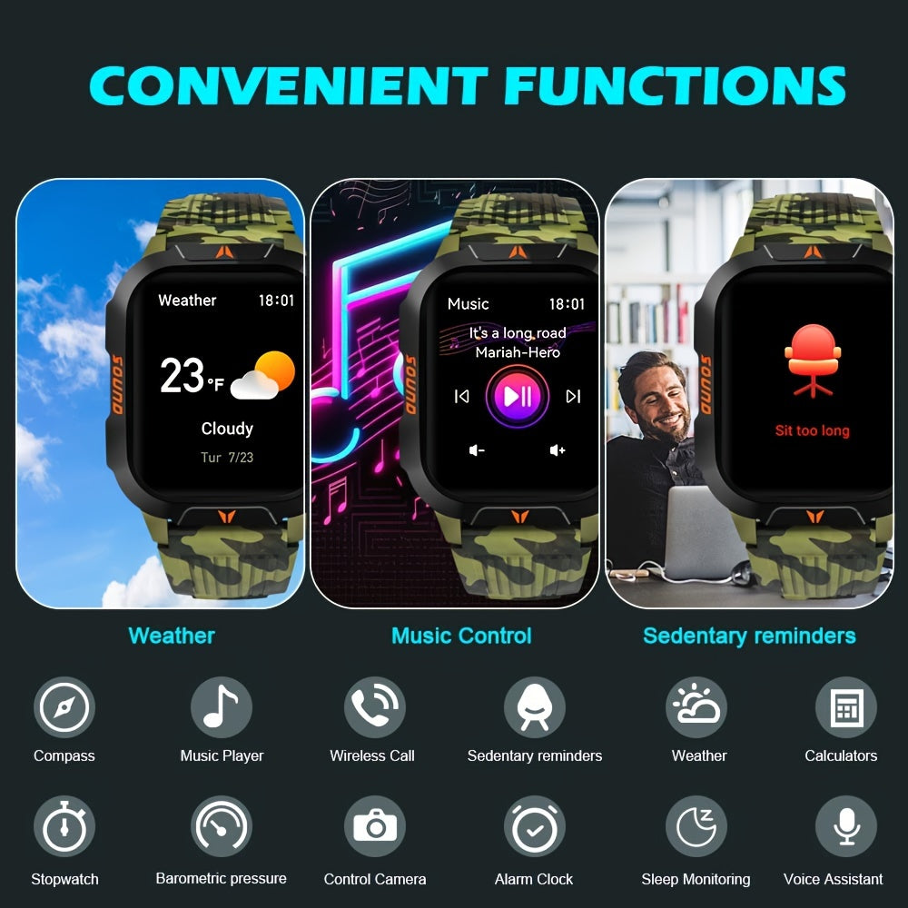 Rugged Outdoor Smartwatch | 2024's Ultimate Fitness Tracker For Android iPhone - Premium smart watch from Lizard Vigilante - Just $48.88! Shop now at Lizard Vigilante