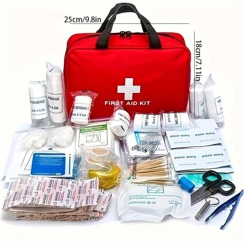 Deluxe 188-Piece First Aid Kit with Carrying Pouch: Essential Outdoor Emergency Kit for Camping, Hiking, and Travel - Premium  from Lizard Vigilante - Just $12.99! Shop now at Lizard Vigilante