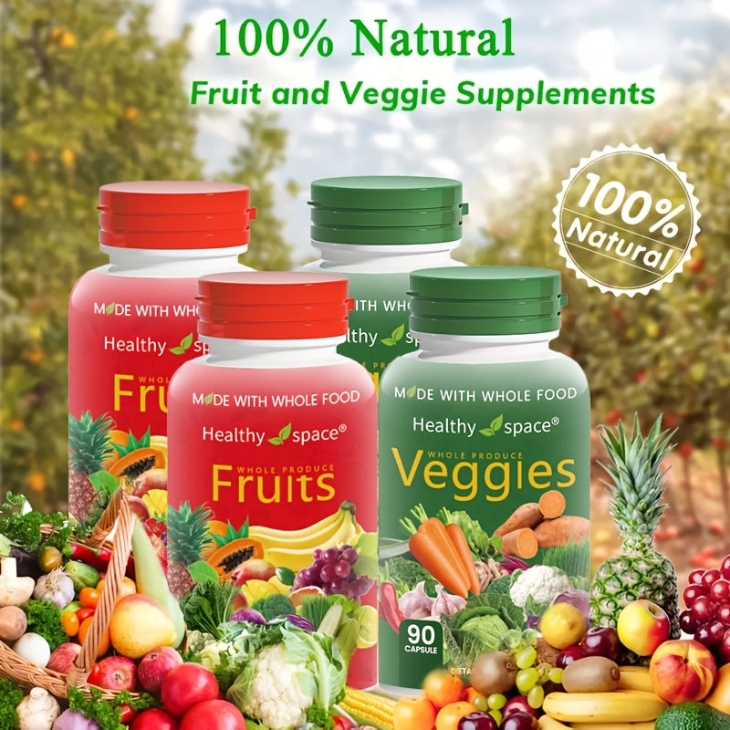 Balance Naturally Whole Food Fruits & Vegetables – Premium Gluten-Free Dietary Supplement, 90 Fruit & 90 Vegetable Capsules - Premium supplements from Lizard Vigilante - Just $15.99! Shop now at Lizard Vigilante