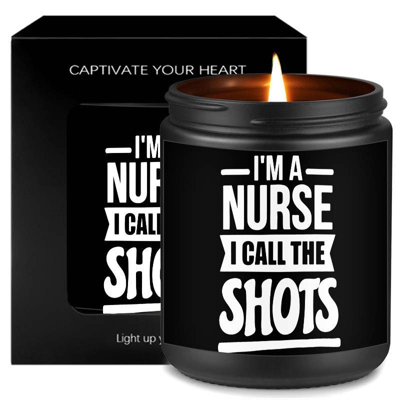 1pc Lavender Scented Candle 5.3Oz Soybean Wax Best Nurse Ever Gifts Idea for Women Men RN Friend Nursing Supervisor Bestie Guy Cowoker Him Her on Practitioner School Nurse Graduation Thank You Appreciation Birthday Christmas