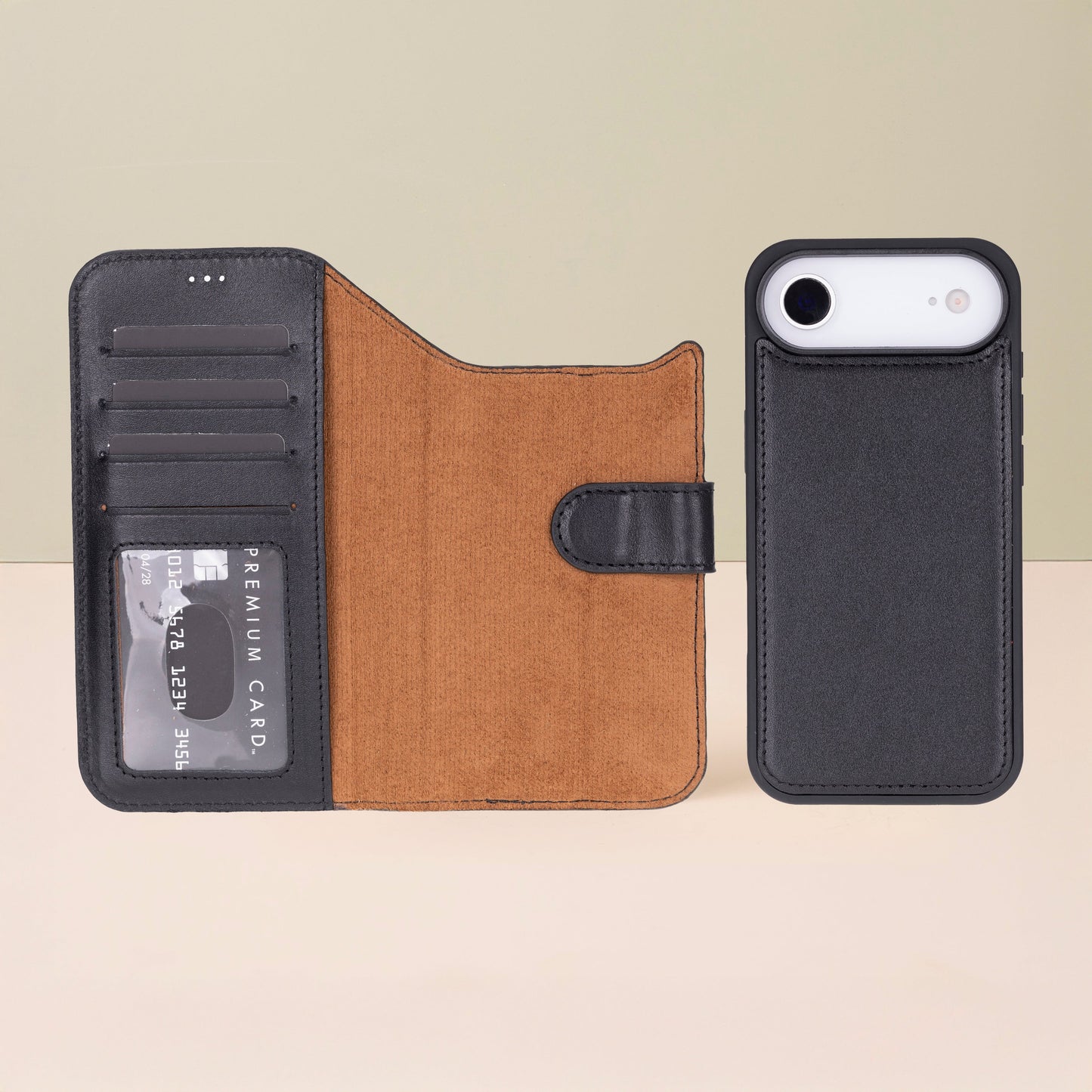 Premium Leather iPhone Air Wallet Case – Black - Austin