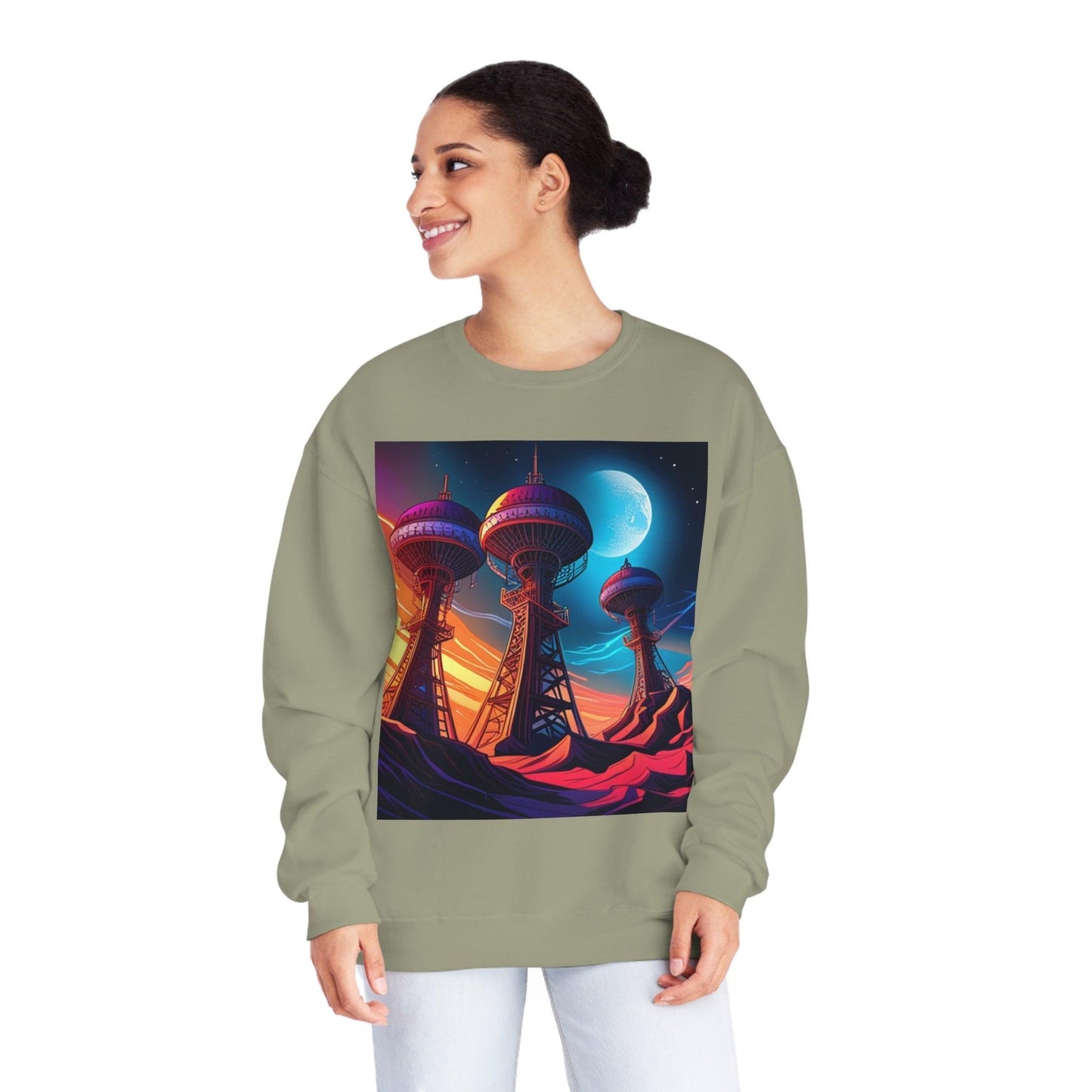 Interplanetary Communication Unisex NuBlend® Crewneck Sweatshirt - Lizard Vigilante