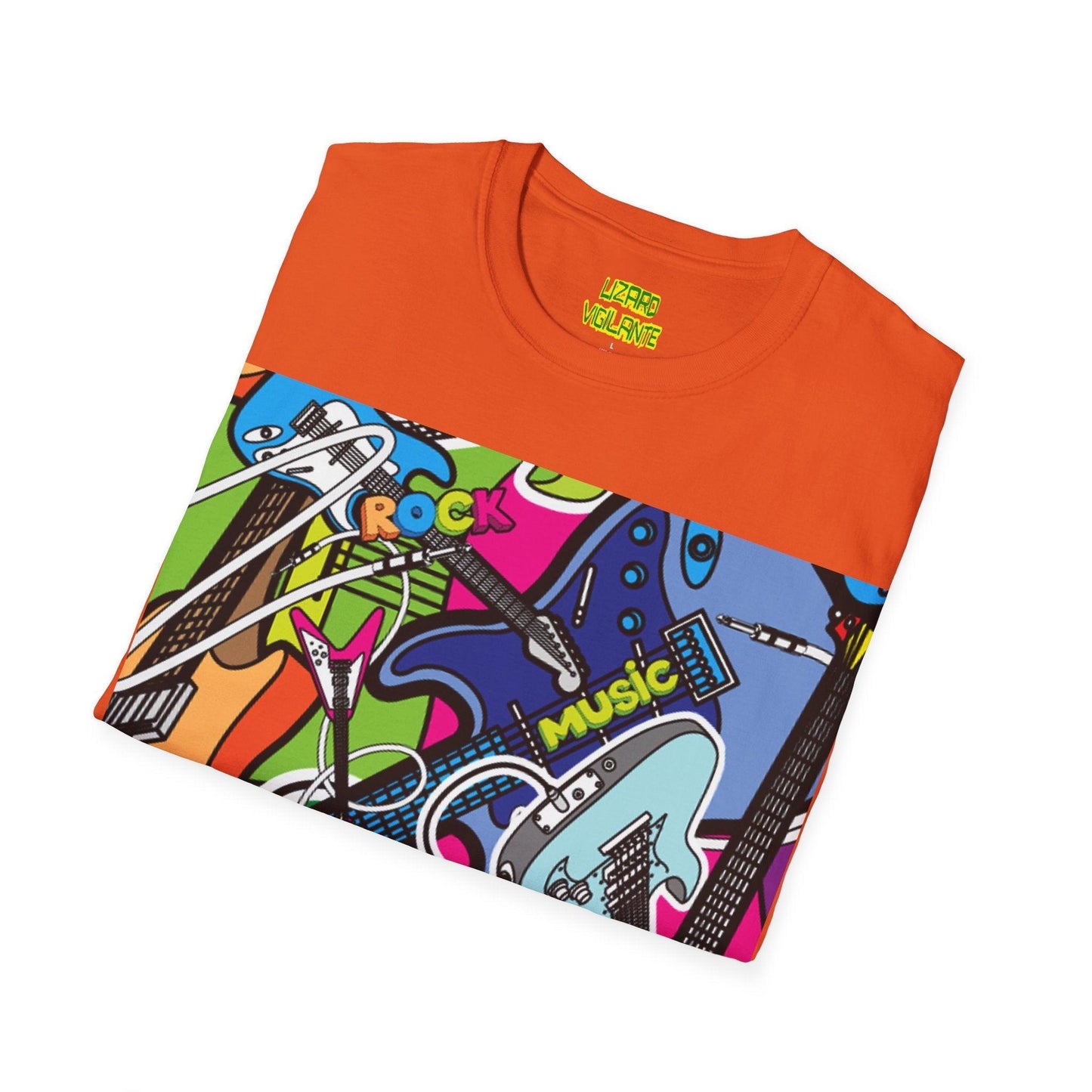 Rock Guitars Collage' Unisex Softstyle T-Shirt - Lizard Vigilante