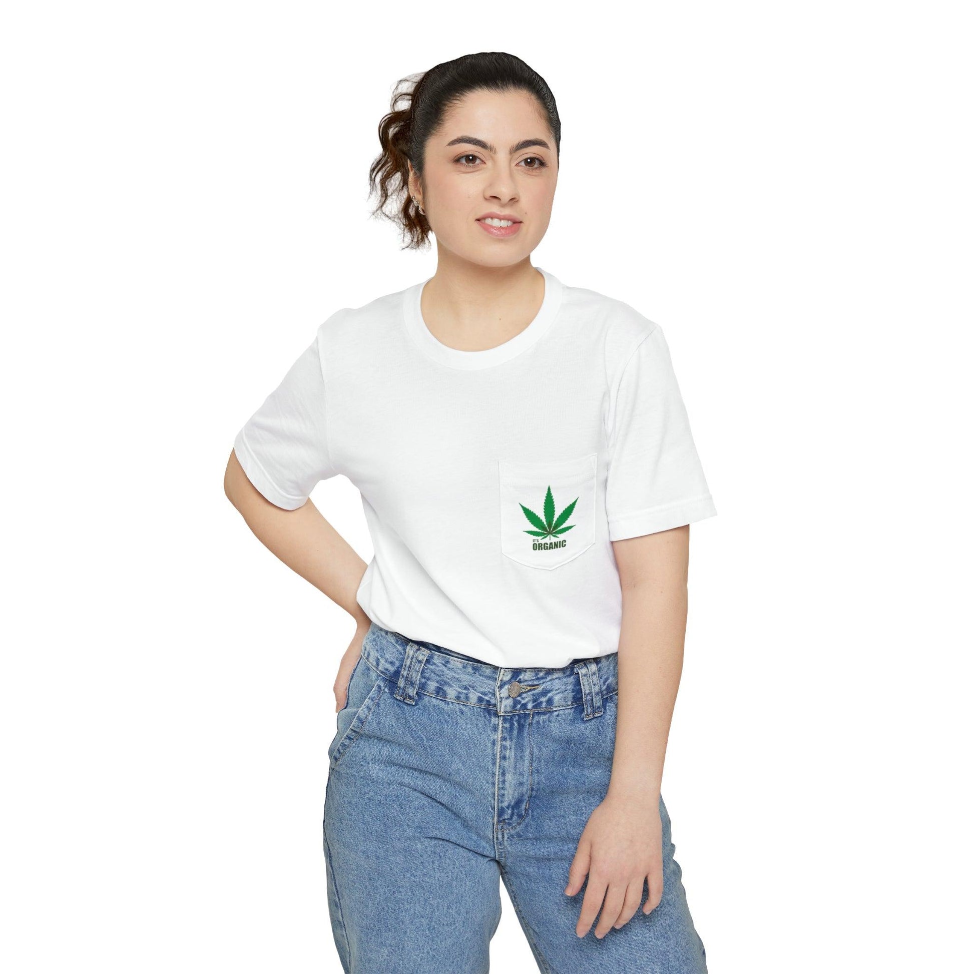 It's Organic Pot Leaf Unisex Pocket T-shirt - Lizard Vigilante