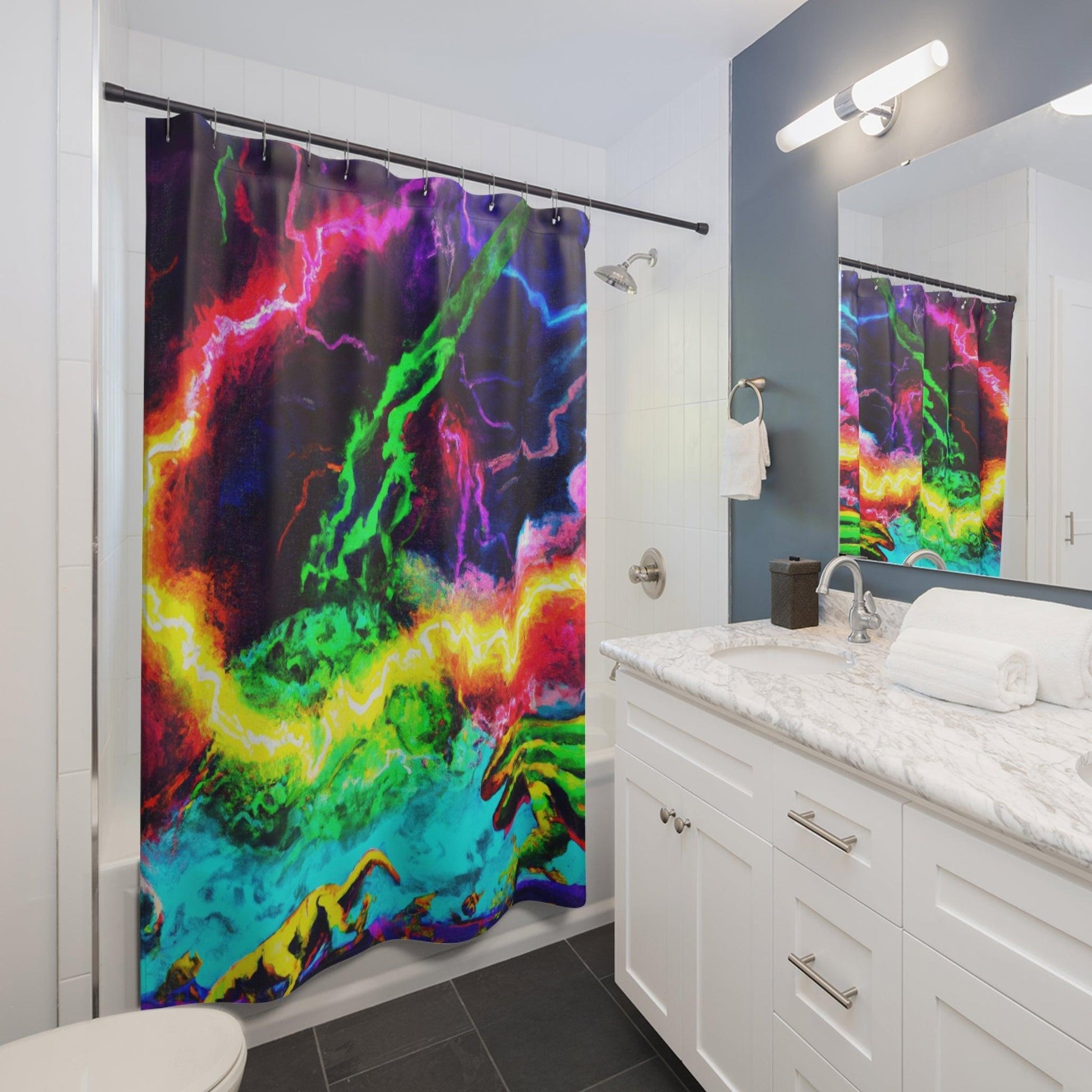 Reptile Lightning Shower Curtains - Lizard Vigilante