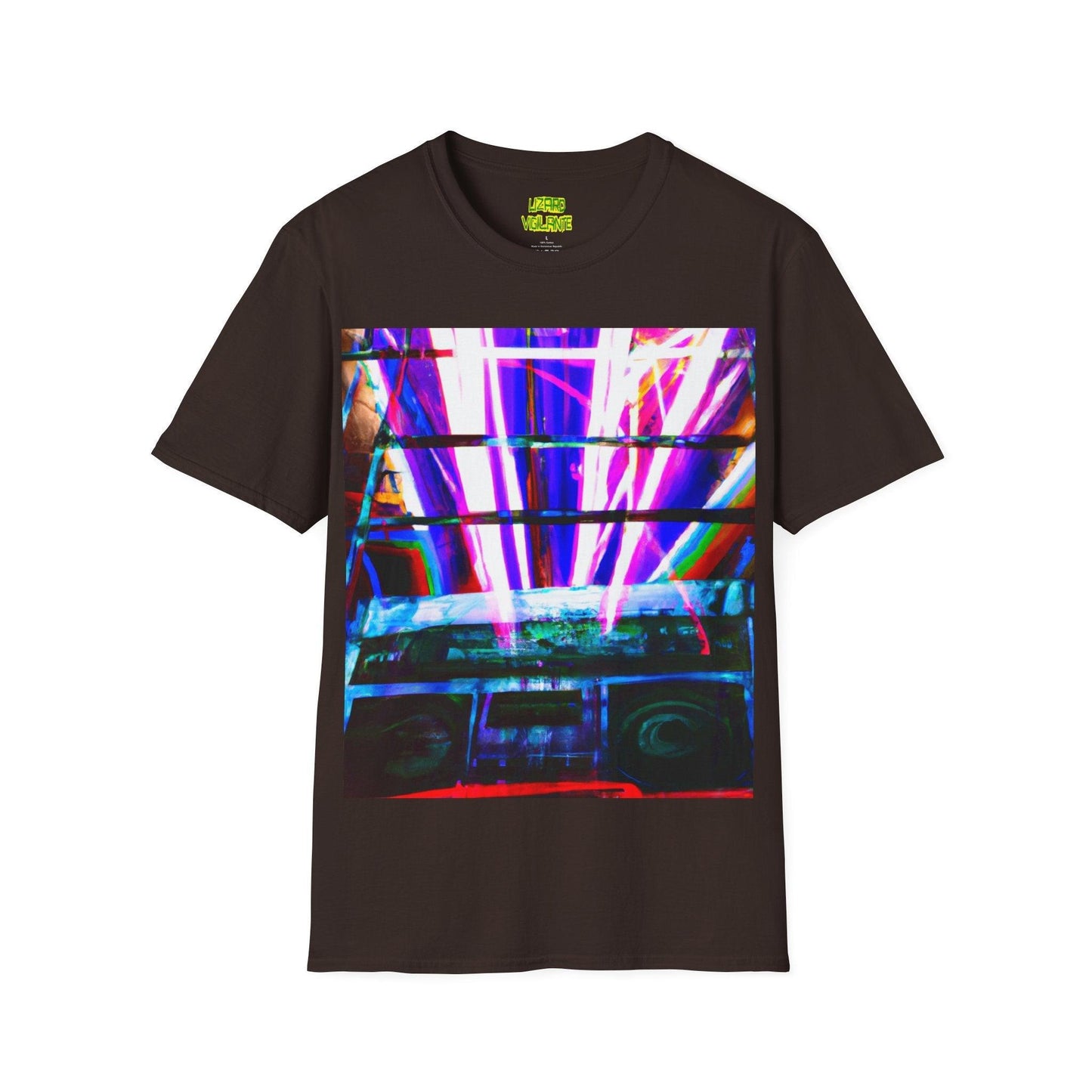 Neon Jail BoomBox Unisex Softstyle T-Shirt - Lizard Vigilante