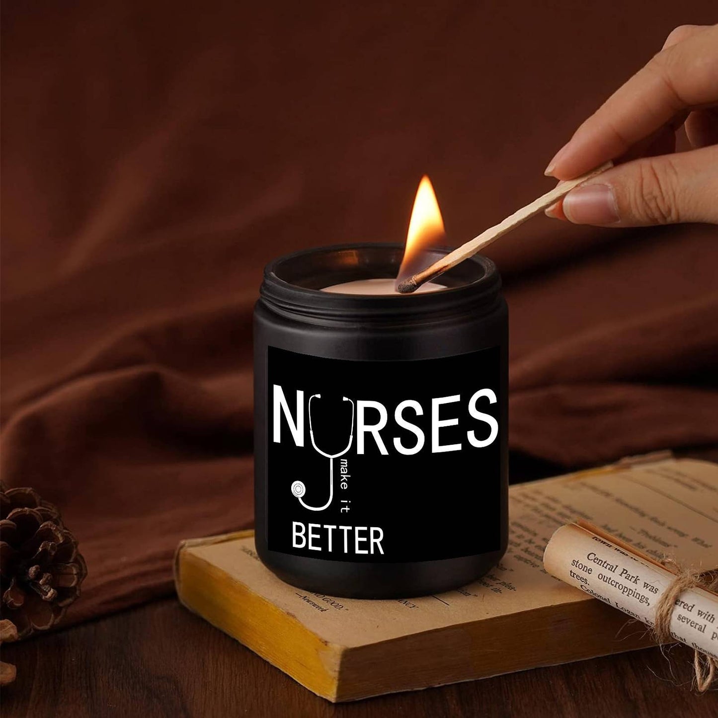 Lavender Scented Candle 5.3oz - Perfect Nursing Appreciation Gift for Men & Women, Ideal for Nurse Practitioners, Paramedics, Students - Unique Present for Birthdays, Thanksgiving, Graduation