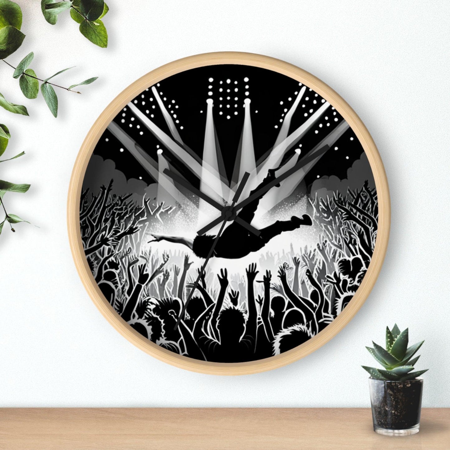 Crowd Surfing Metal Wall Clock - Lizard Vigilante