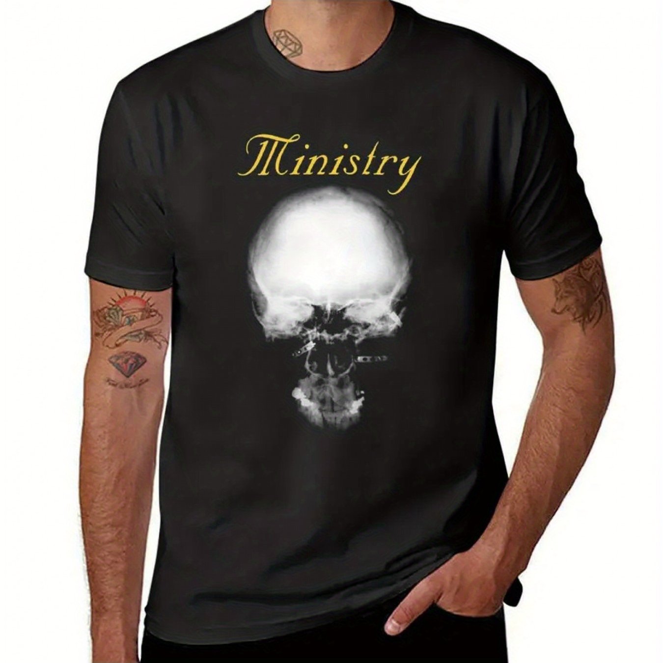 Ministry Band Classic Heavyweight T-Shirt for Men - Ultimate Casual Wear - Premium T-shirt from Lizard Vigilante - Just $26.99! Shop now at Lizard Vigilante