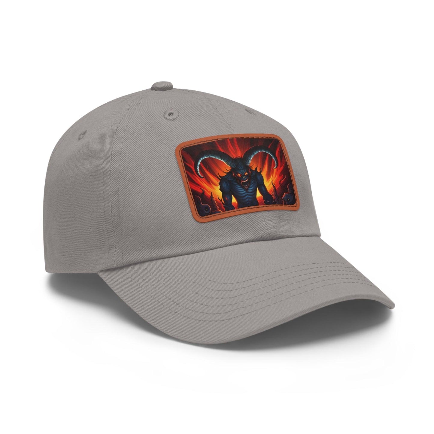 Horny Devil Dad Hat with Leather Patch (Rectangle) - Lizard Vigilante