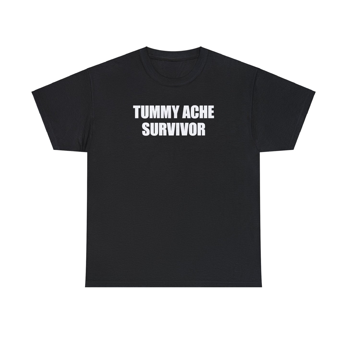 Tummy Ache Survivor Shirt – Funny Meme T-Shirt for Food Lovers & Humor Fans