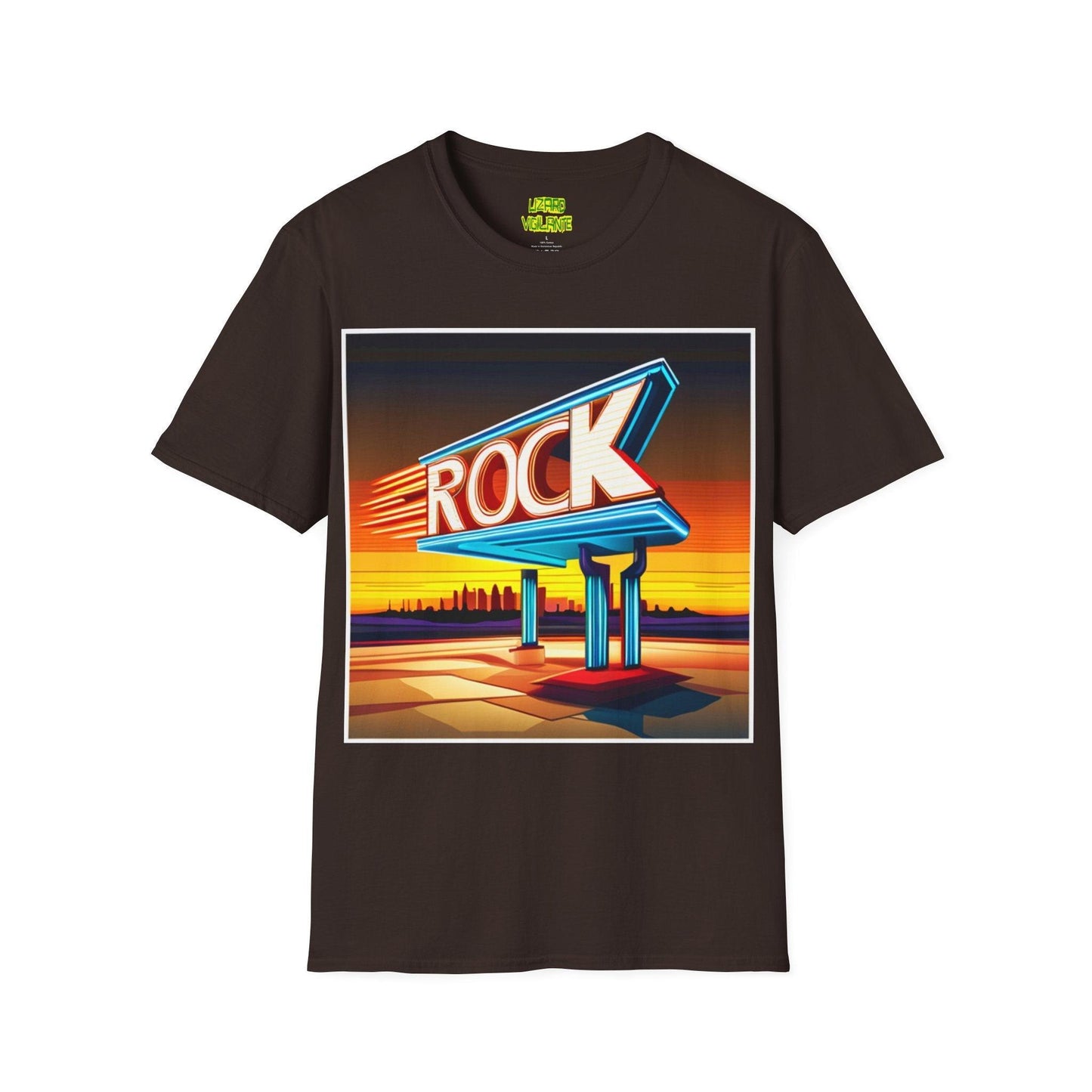 Rock Sign Gas Unisex Softstyle T-Shirt - Lizard Vigilante