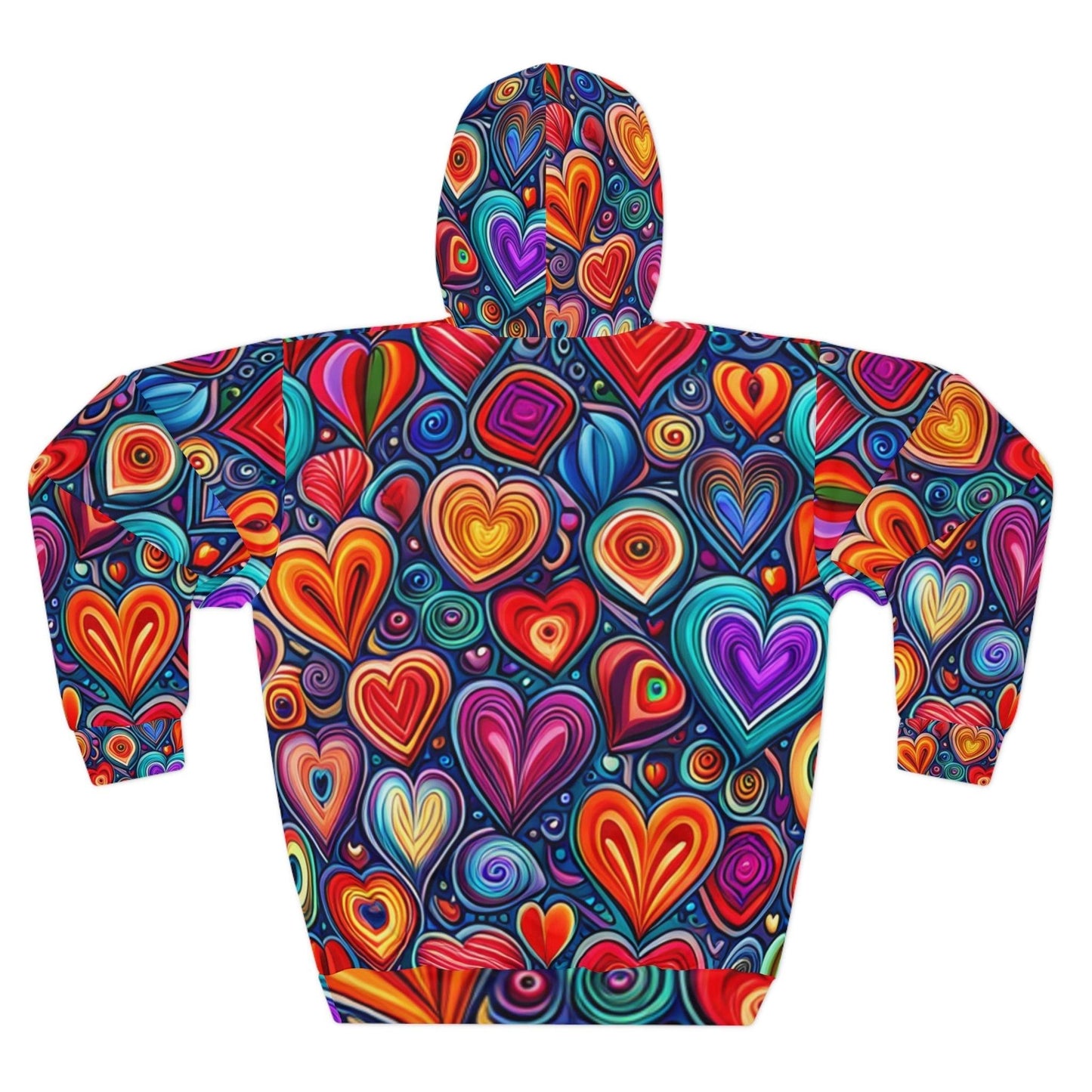 Much Love Unisex Pullover Hearts Hoodie - Lizard Vigilante