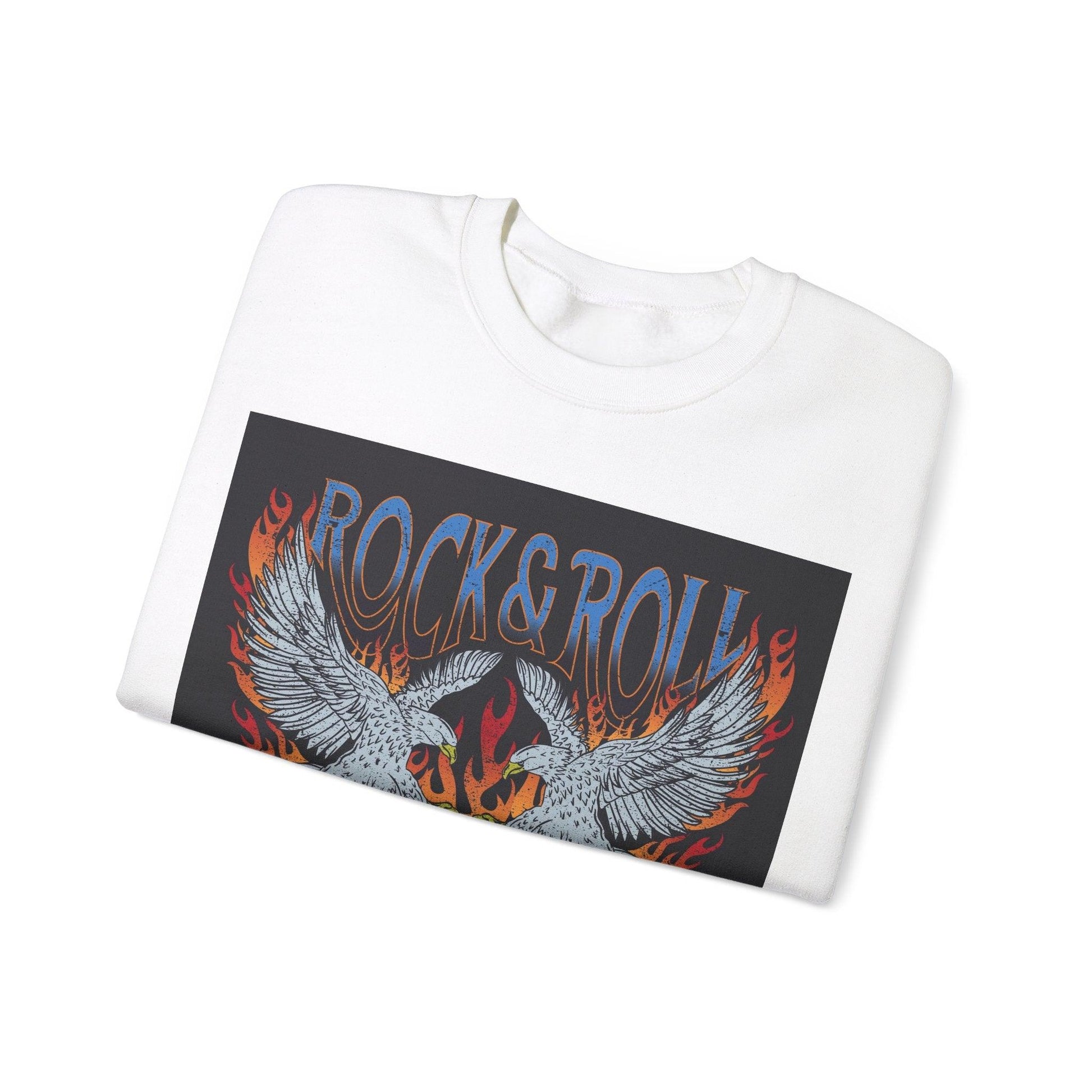 Rock & Roll Rock Star Unisex Heavy Blend™ Crewneck Sweatshirt - Premium Sweatshirt from Printify - Just $37.64! Shop now at Lizard Vigilante