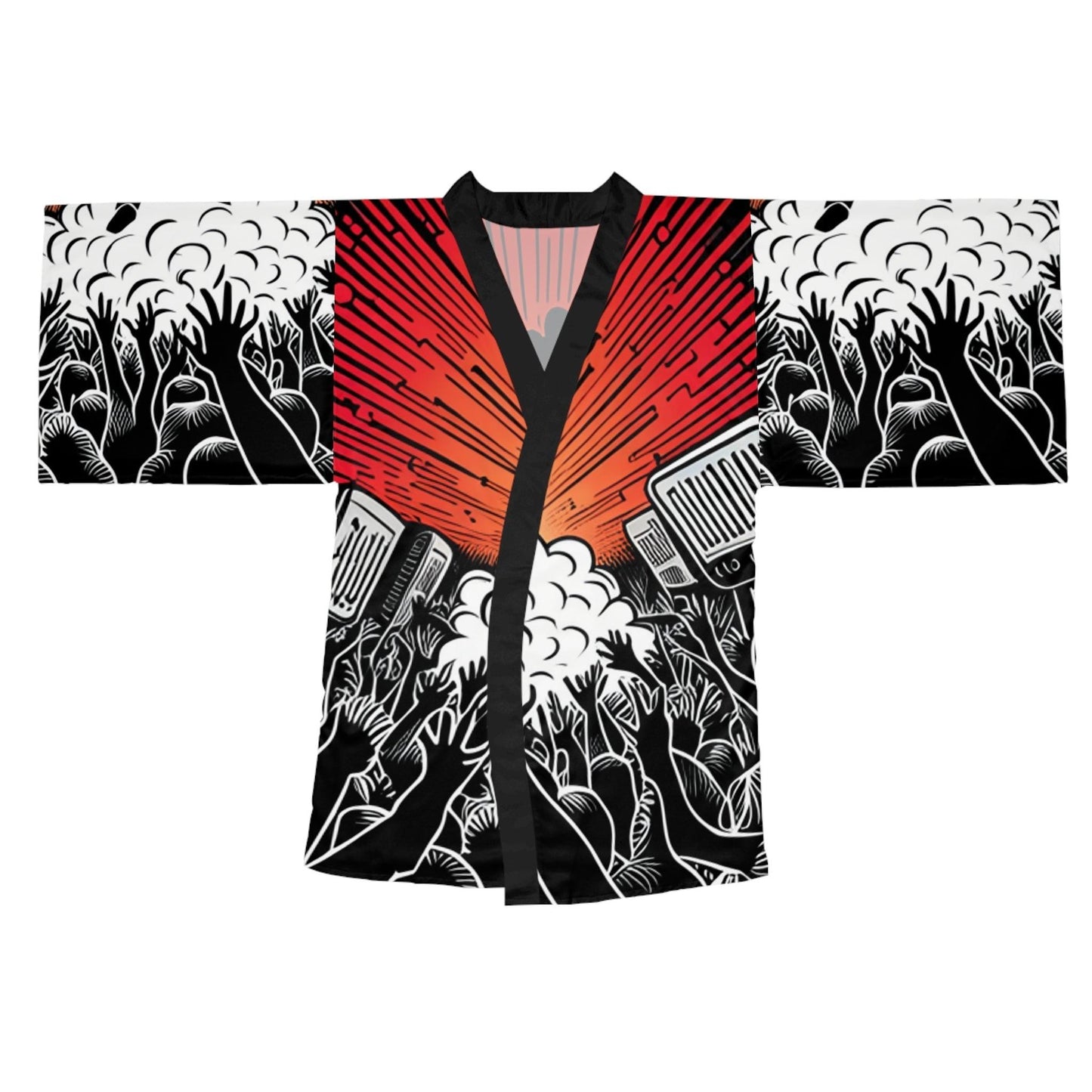 Metal Concert Long Sleeve Kimono Robe - Lizard Vigilante