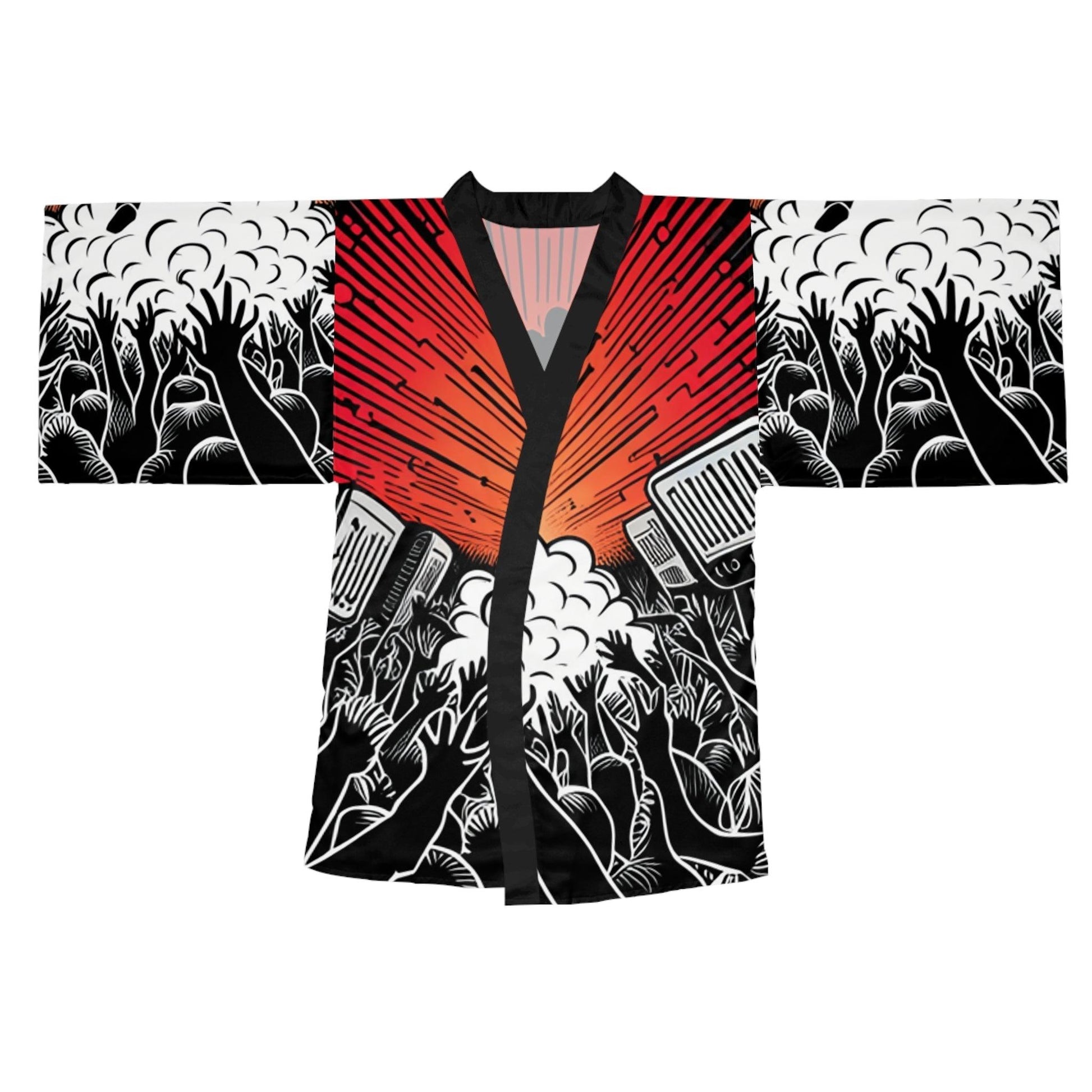 Metal Concert Long Sleeve Kimono Robe - Lizard Vigilante