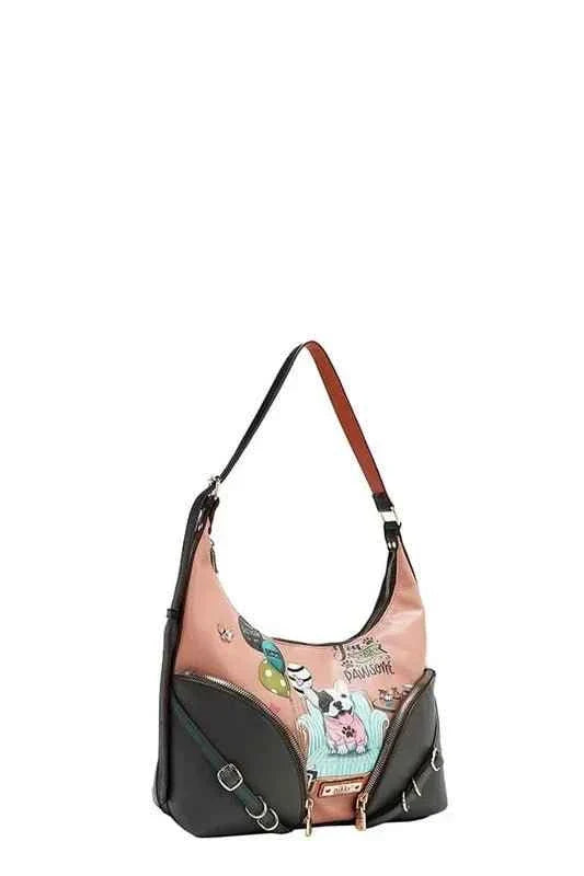 Accessory Pockets Shoulder Bag : With Two Front