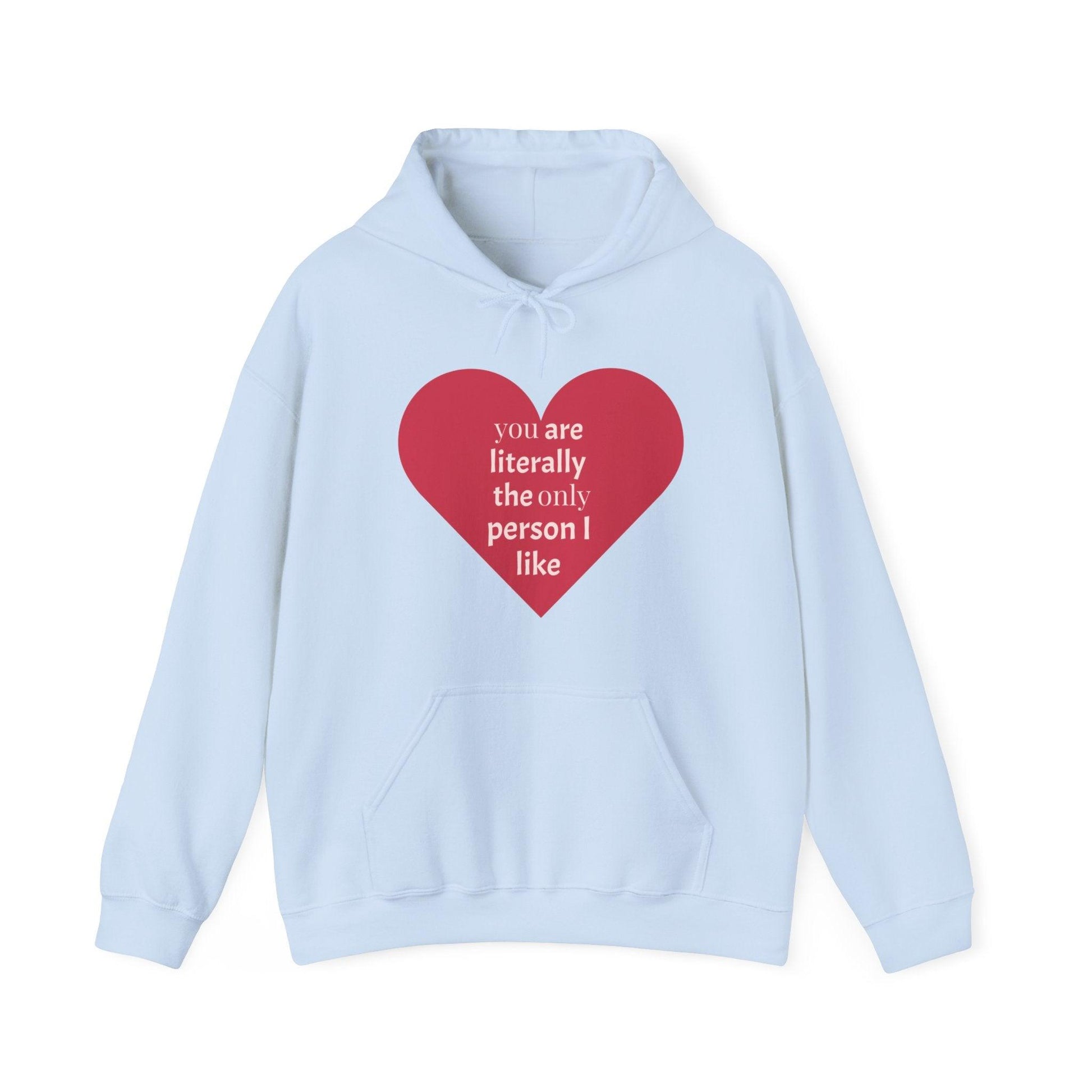 Valentine’s Day Heart Gift Unisex Heavy Blend™ Hooded Sweatshirt - you are literally the only person i can stand - Lizard Vigilante