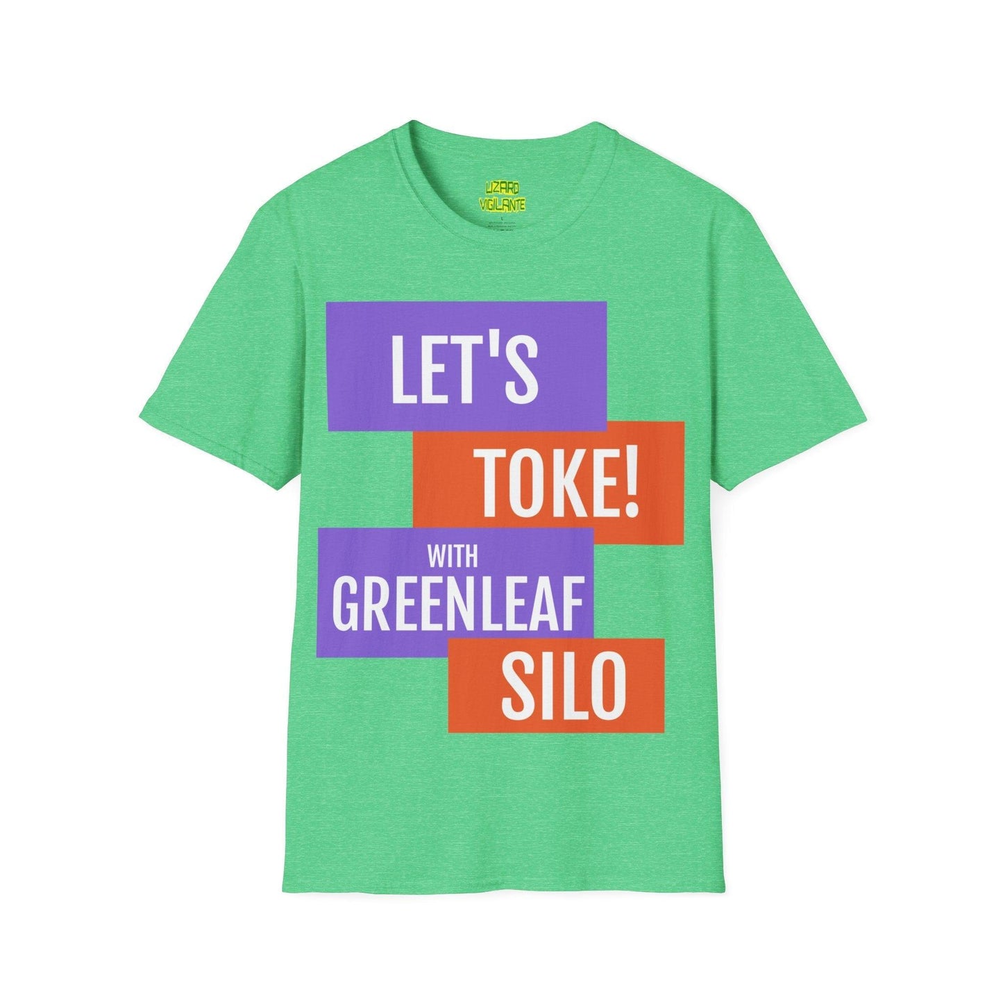 LET'S TOKE! With GreenLeaf Silo Unisex Softstyle T-Shirt / Weed Band Tee - Lizard Vigilante