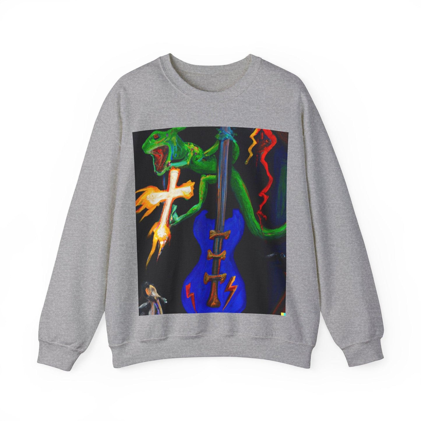 Lizard Vigilante Lightning Cross Unisex Heavy Blend™ Crewneck Sweatshirt - Lizard Vigilante