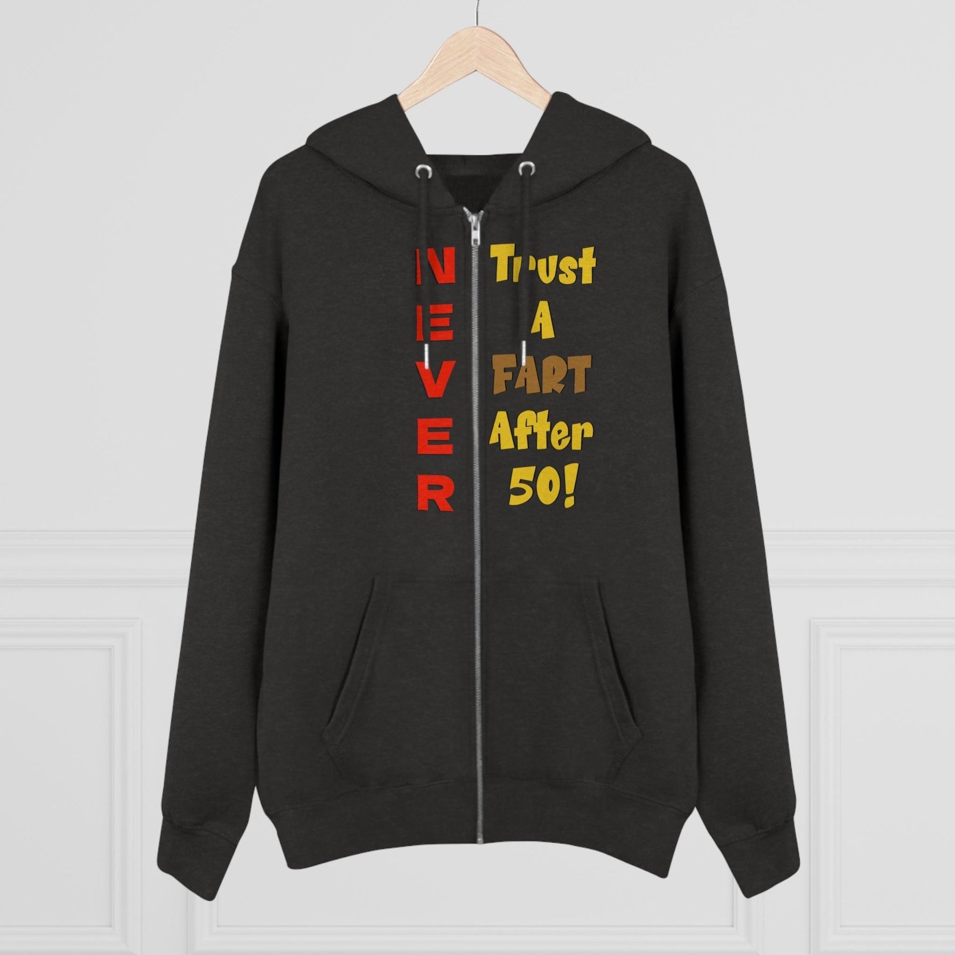 NEVER Trust A Fart After Fifty! Men's Cultivator Zip Hoodie - Lizard Vigilante