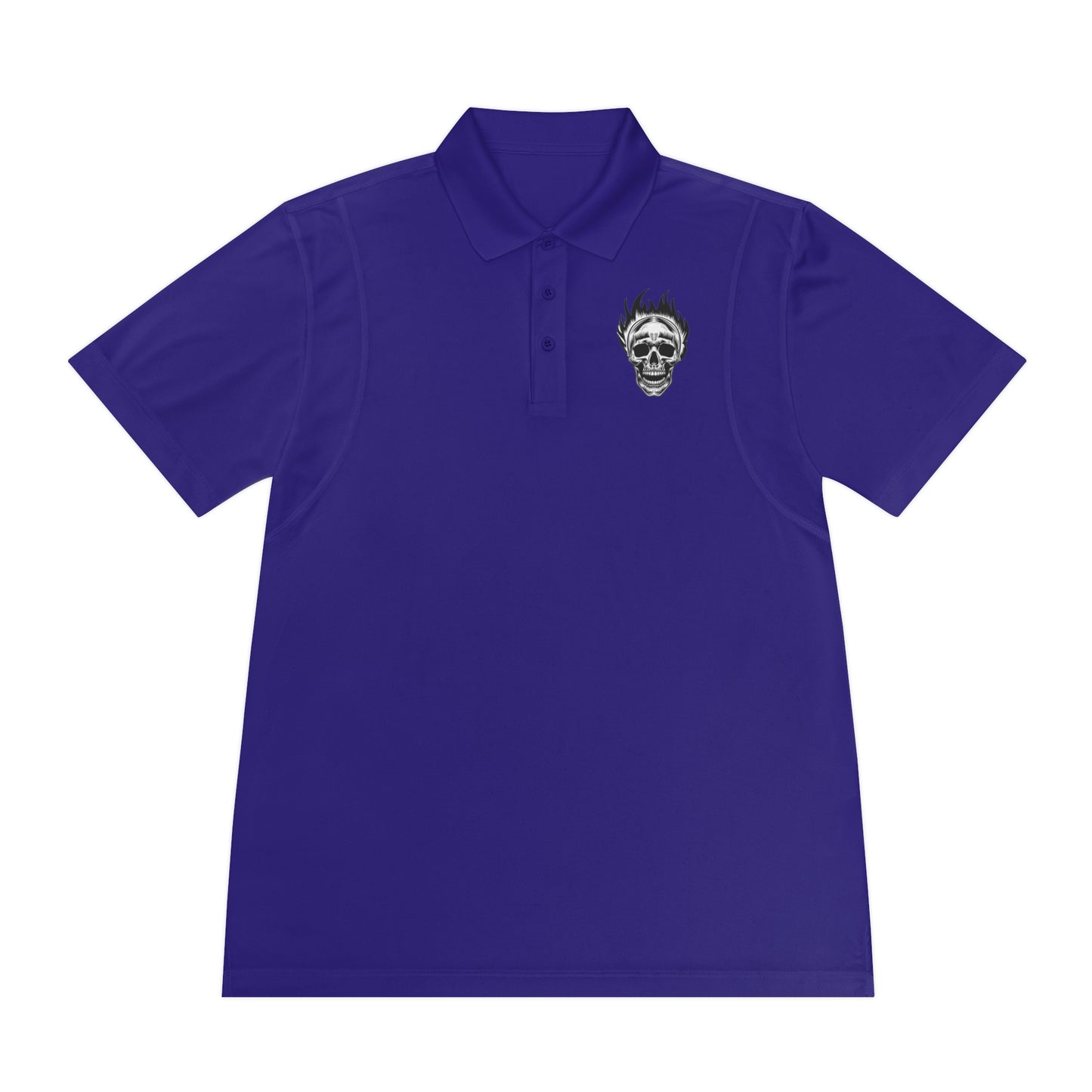 Skull Flame Men's Sport Polo Shirt - Lizard Vigilante