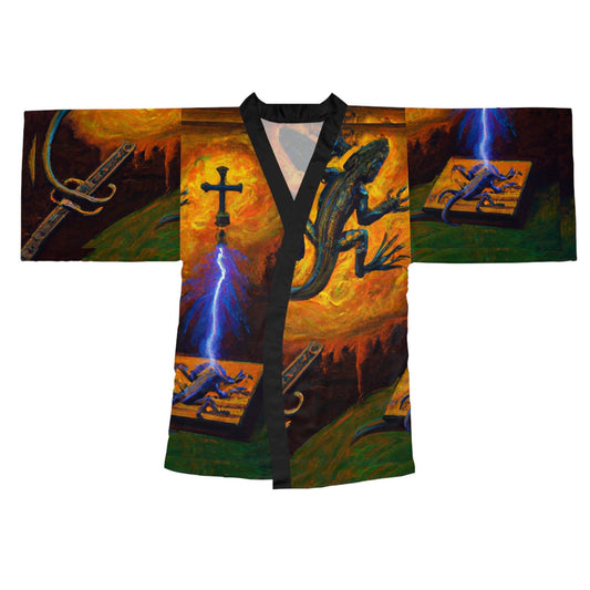 Lizard Vigilante Origins Long Sleeve Kimono Robe - Lizard Vigilante