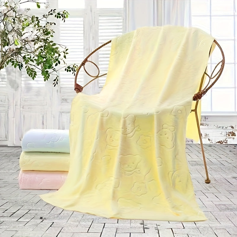 Ultra-Soft Plush Polyester Pet Bath Towel and Blanket - Highly Absorbent Quick-Dry Dog Bath Towel for Grooming, Drying, Sleeping - Durable Pet Towels for Dogs and Cats - 27.56" x 55.12"