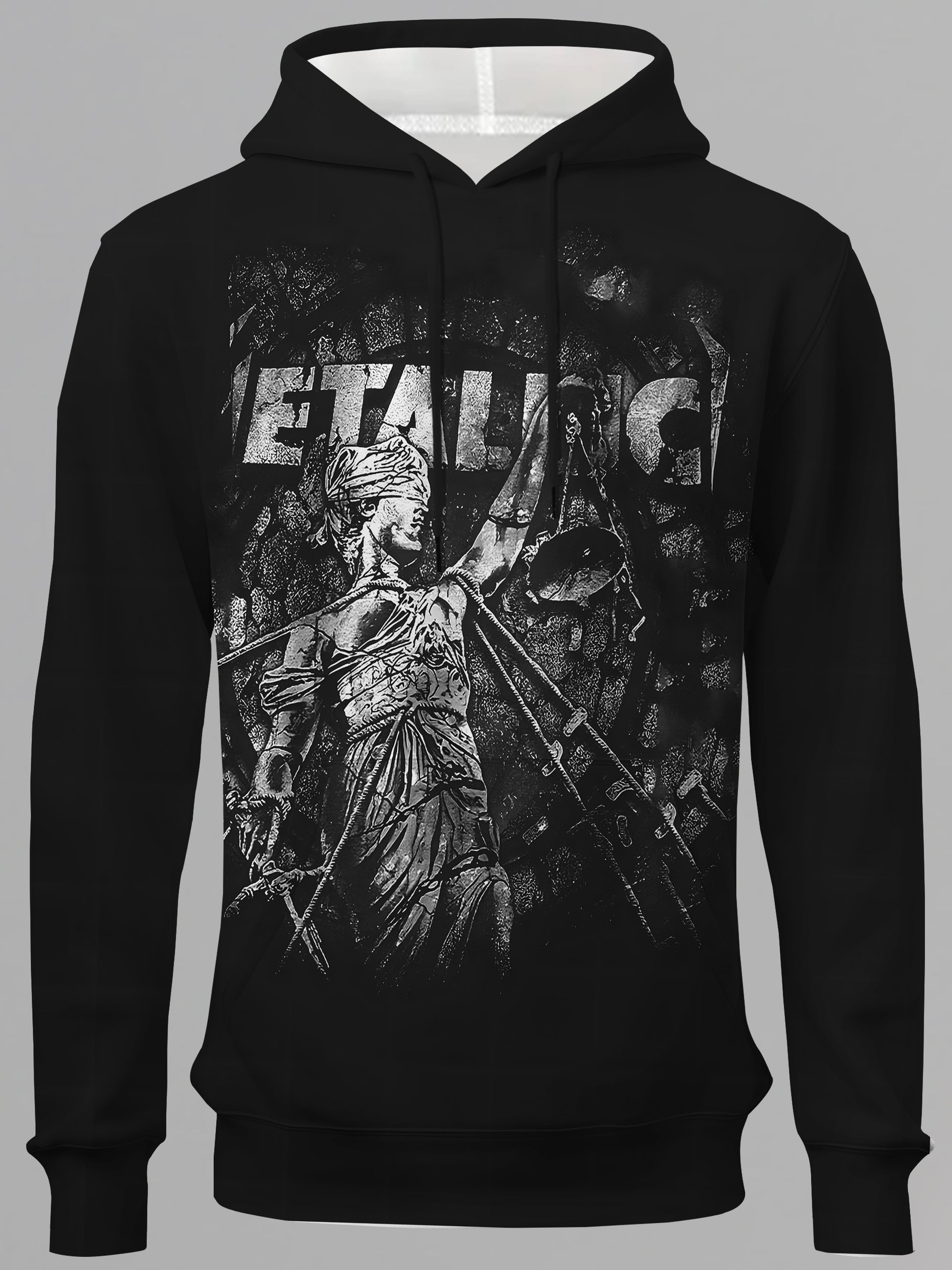 Men's Metallica And Justice Printed Hoodie – Unisex Sports Pullover for Fitness, Outdoor, & Daily Casual Wear - Premium hoodie from Lizard Vigilante - Just $38.88! Shop now at Lizard Vigilante