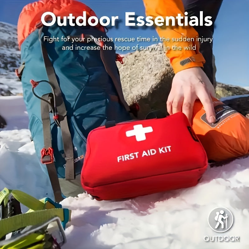 Deluxe 188-Piece First Aid Kit with Carrying Pouch: Essential Outdoor Emergency Kit for Camping, Hiking, and Travel - Premium  from Lizard Vigilante - Just $12.99! Shop now at Lizard Vigilante