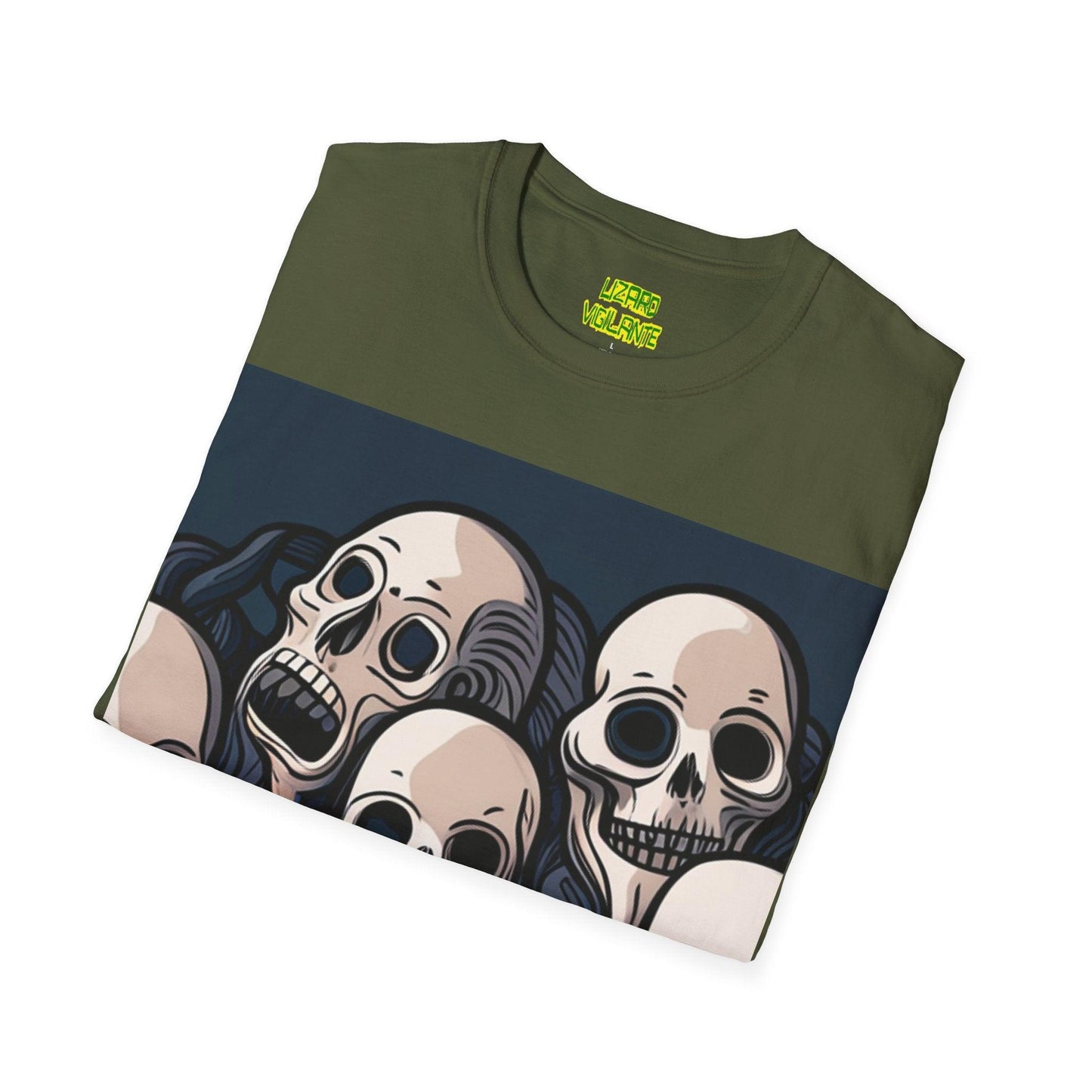 Comic Skulls Unisex Softstyle T-Shirt - Lizard Vigilante