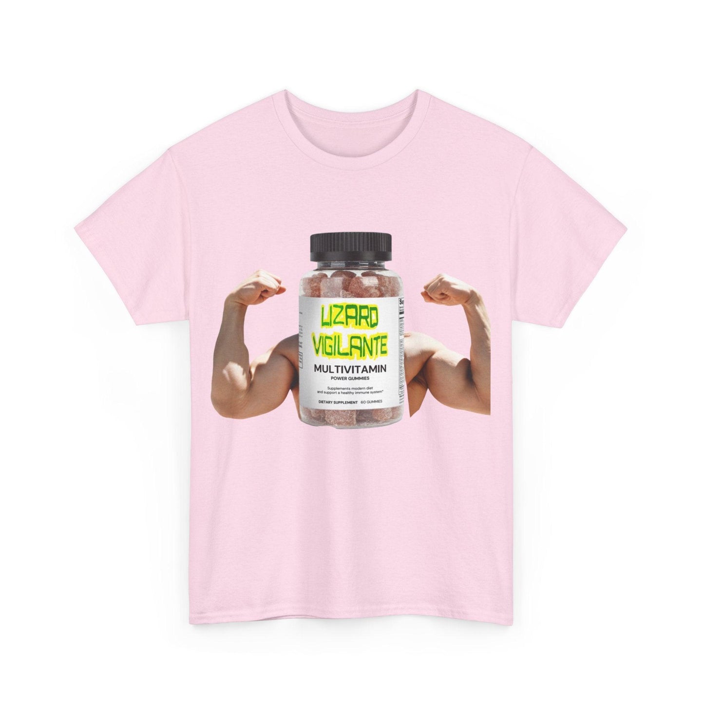 Lizard Vigilante MultiVitamins Muscle Man Unisex Heavy Cotton Tee - Lizard Vigilante