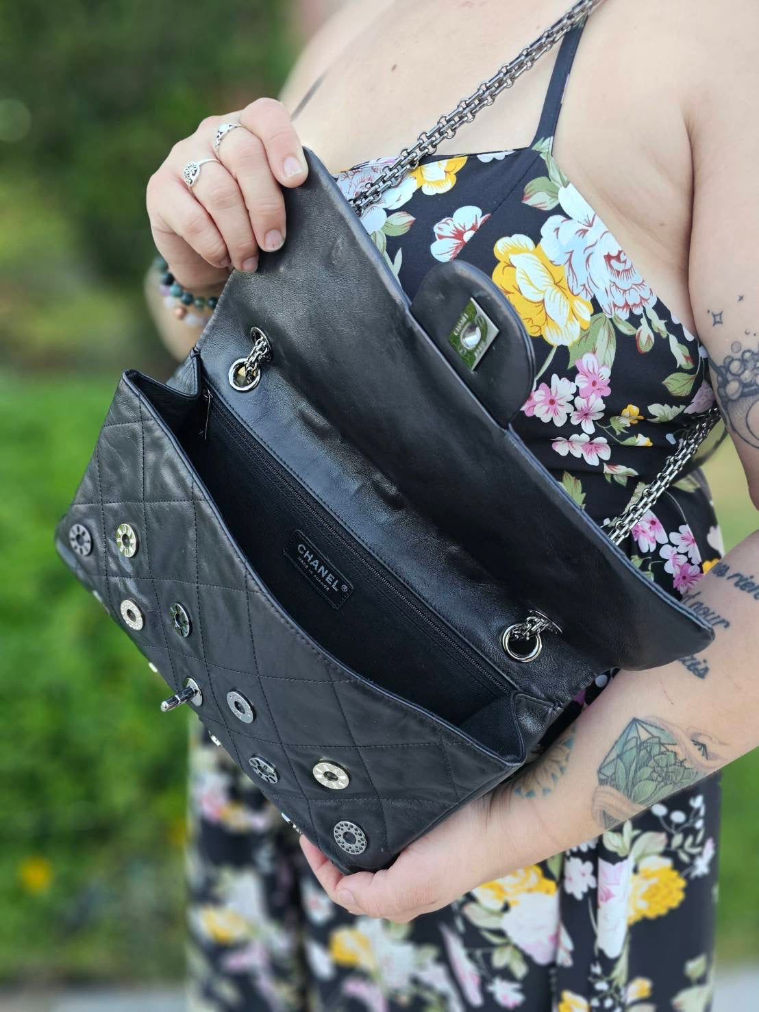 Chanel Star Attitude Flap Bag Grommet Embellished Quilted Leather Large