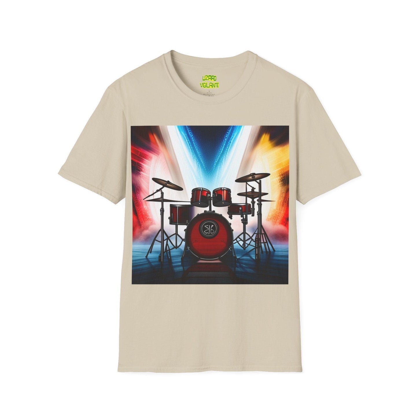 Rock Concert Drums Unisex Softstyle T-Shirt - Lizard Vigilante