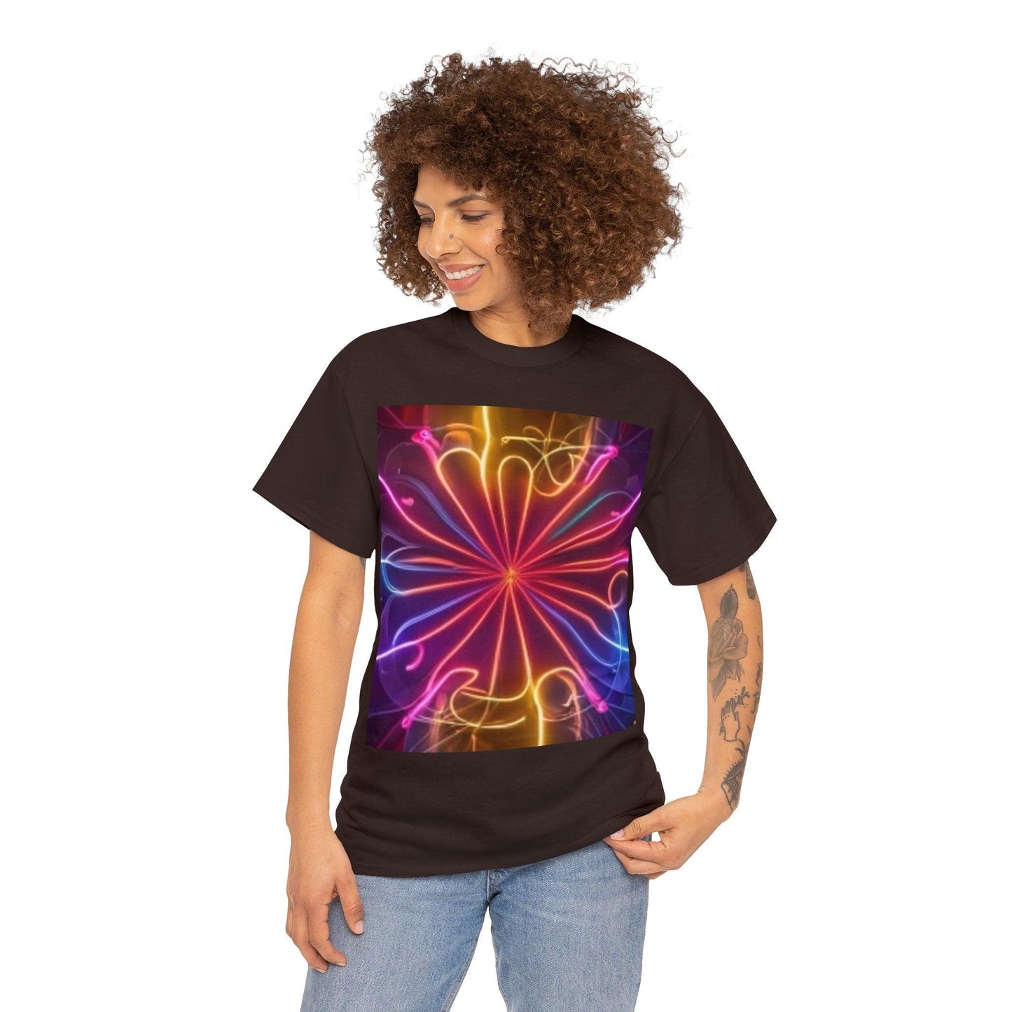 Neon Flower Unisex Heavy Cotton Tee - Lizard Vigilante