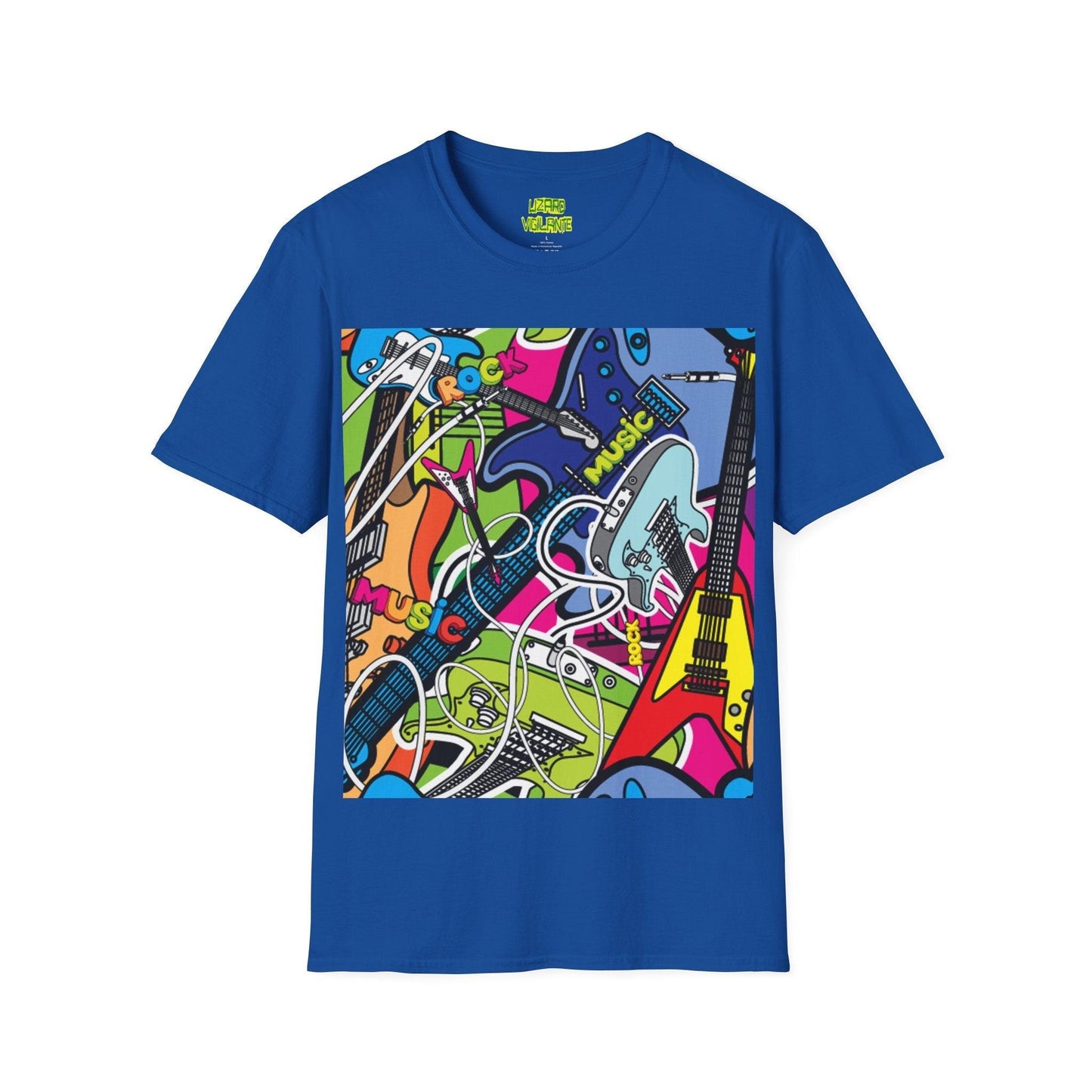 Rock Guitars Collage' Unisex Softstyle T-Shirt - Lizard Vigilante