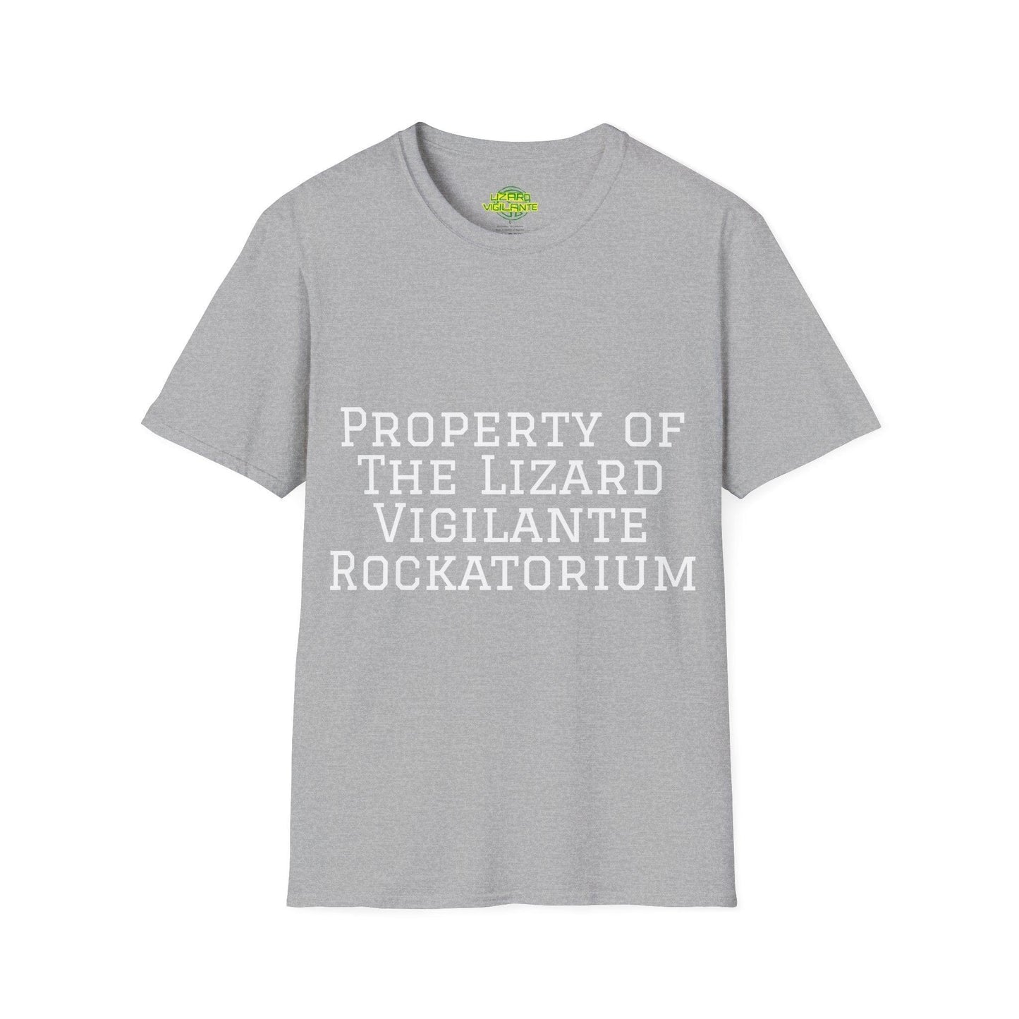 Property of The Lizard Vigilante Rockatorium Unisex Softstyle T-Shirt - Lizard Vigilante