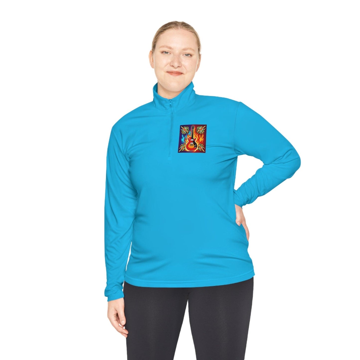 Flaming Axe Unisex Quarter-Zip Pullover - Lizard Vigilante