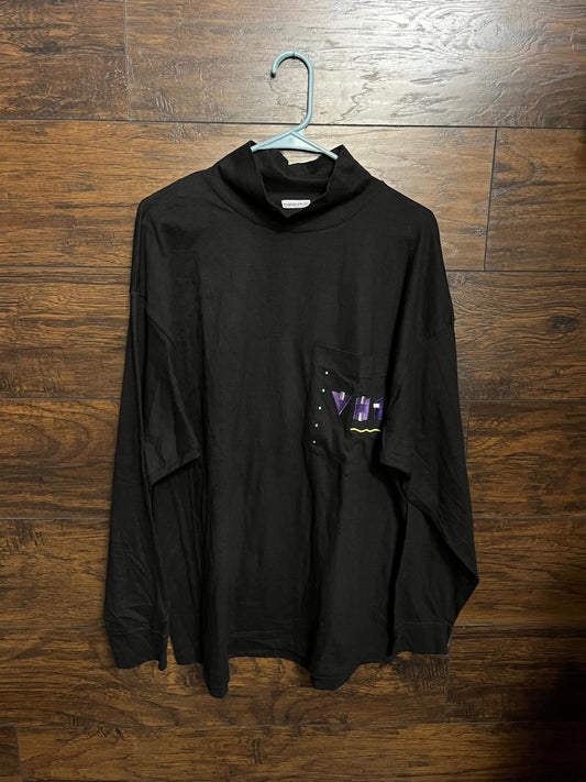 Vintage VH1 TV Long Sleeve Vintage Mock Turtle Neck T-shirt